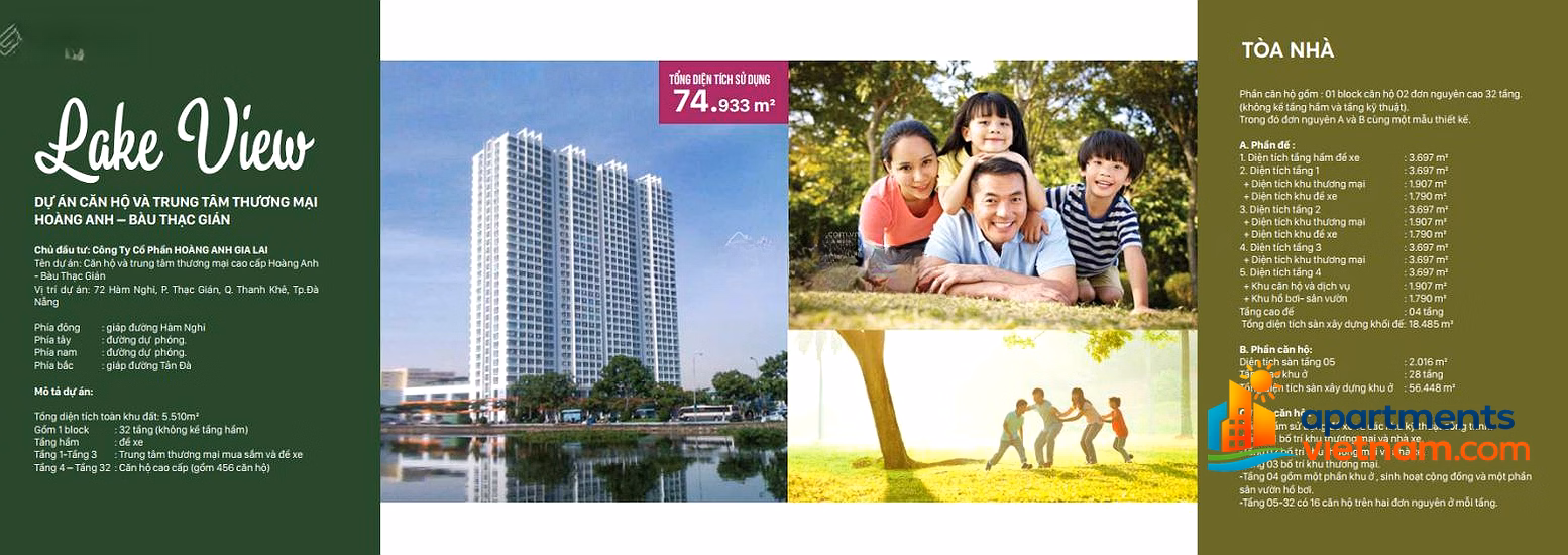 For Rent: Hoang Anh Lakeview Residence Apartment - 3BR, Sea View, Fully Furnished, 30 Million VND/month