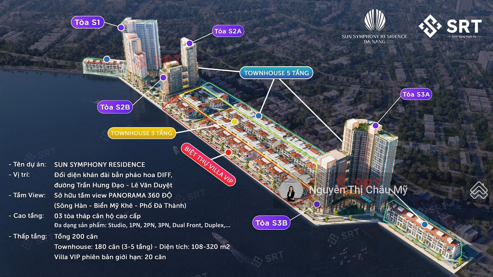 Apartment for sale at Sun Symphony Residence, 6.7 billion, 88.3m2, 3 bedrooms + 2 bathrooms - America SRT