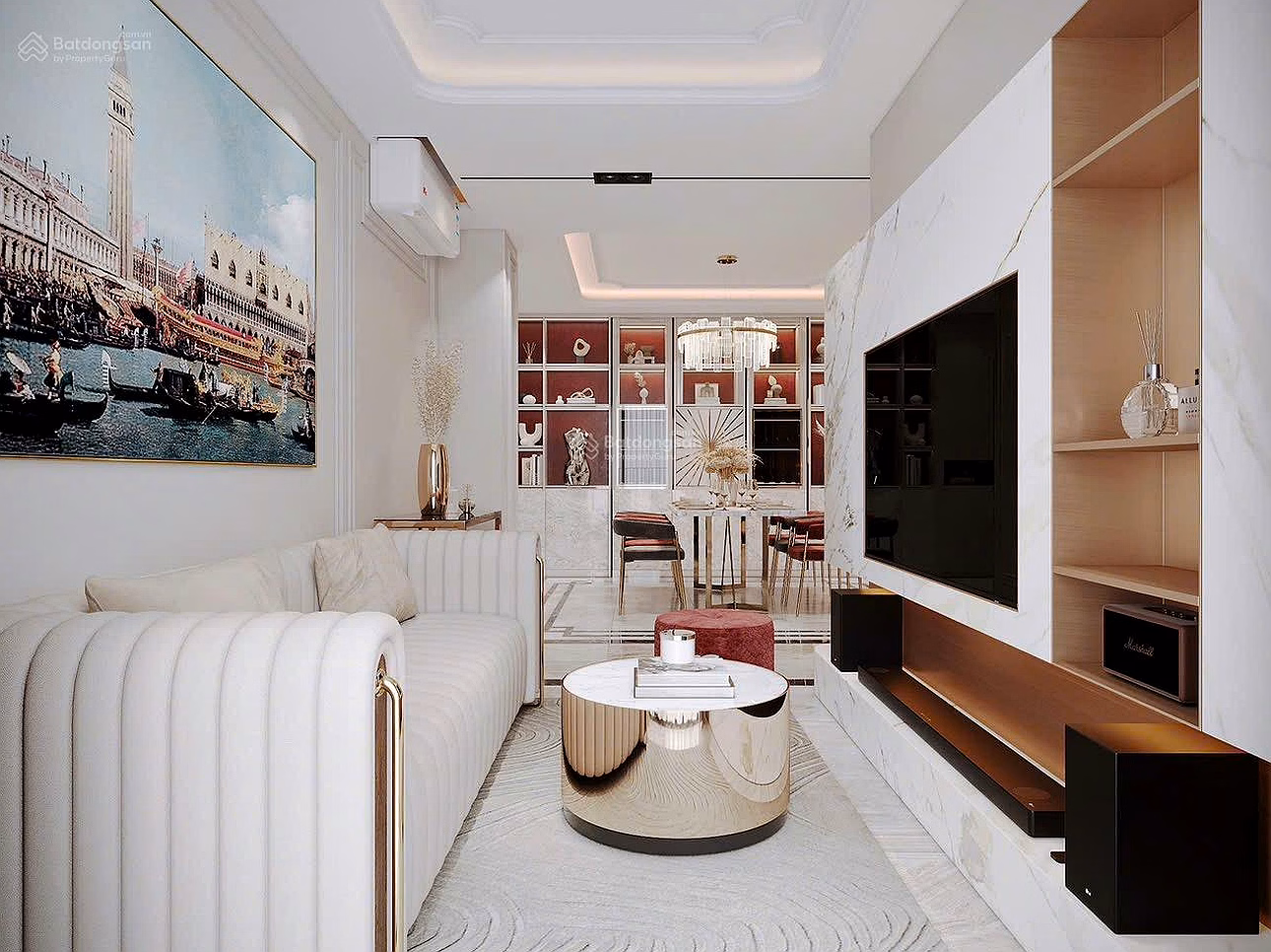 The owner offers to sell a luxury 3-bedroom apartment with full furniture
