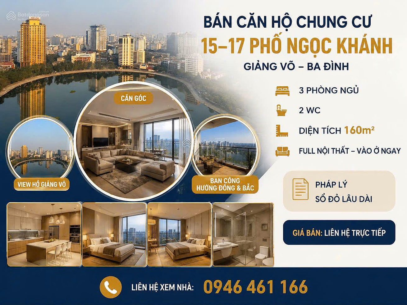 Apartment for sale at 15-17 Ngoc Khanh Street - Giang Vo - Ba Dinh.