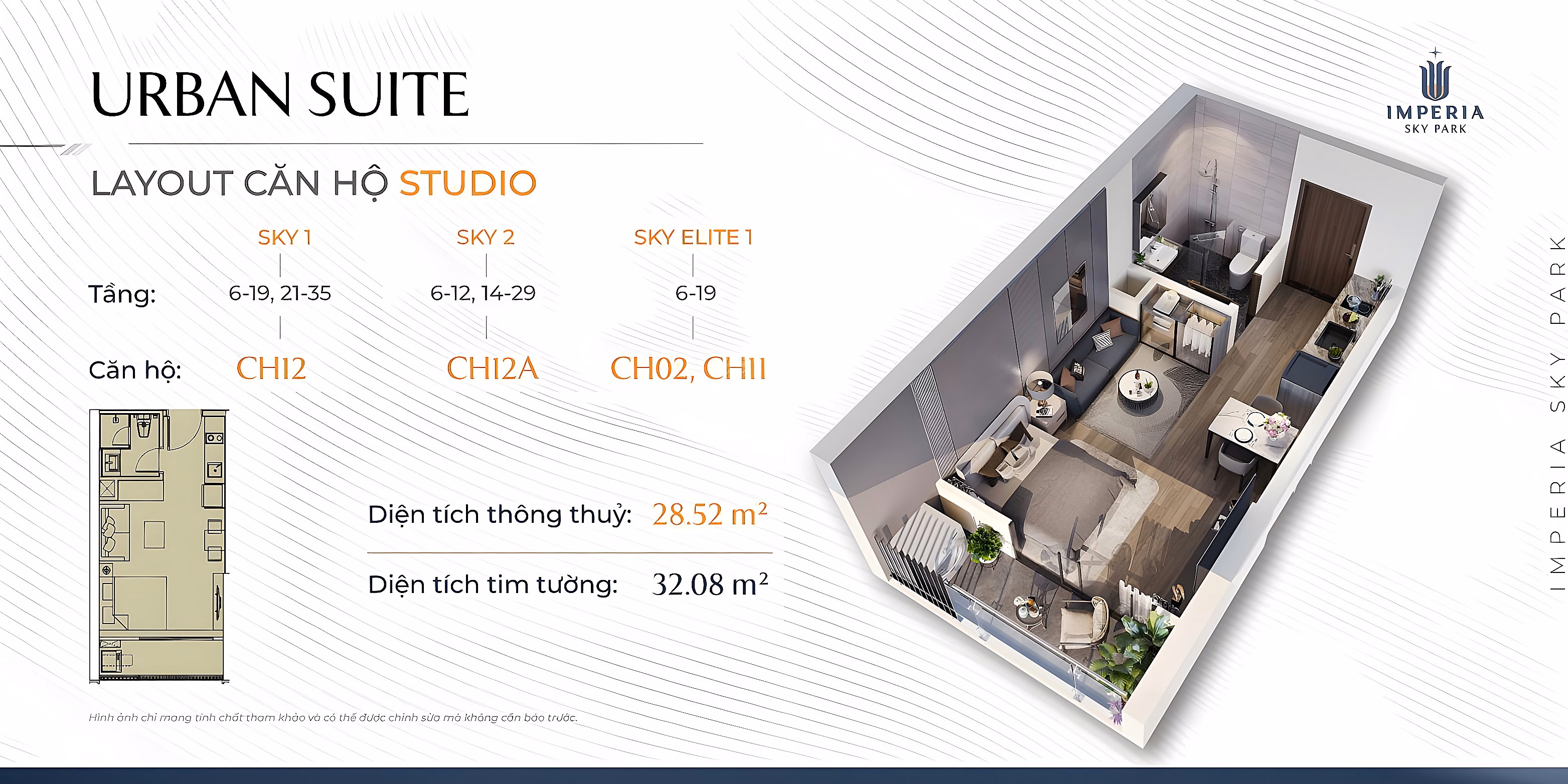 Cheapest 1-bedroom, 2-bedroom, 3-bedroom foreign exchange fund, Imperia Sky Park project, Southeast direction, high stock, HTLS 0% 24 months