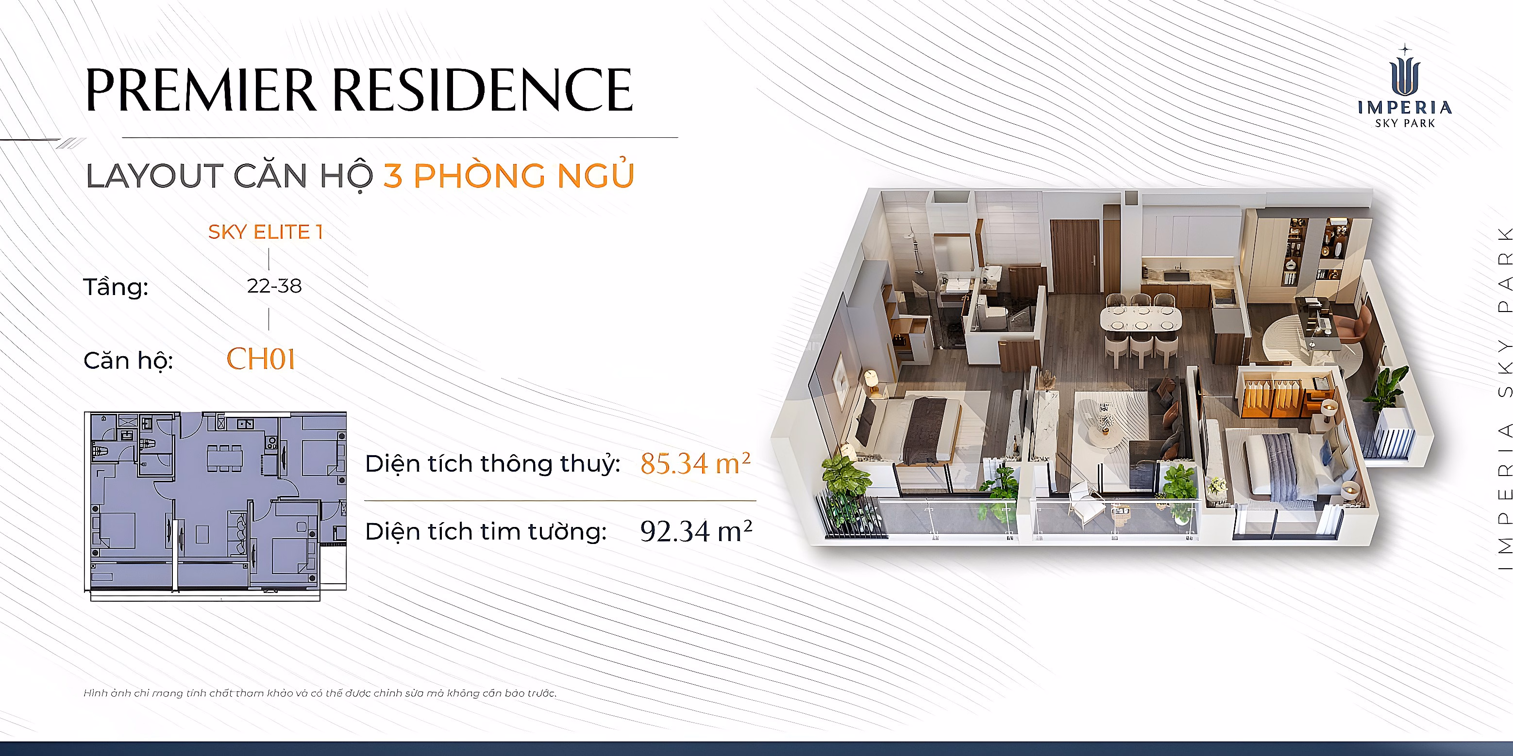 Cheapest 1-bedroom, 2-bedroom, 3-bedroom foreign exchange fund, Imperia Sky Park project, Southeast direction, high stock, HTLS 0% 24 months
