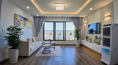 Corner apartment for rent on CT2-PH, 3 bedrooms, 2 bathrooms, view of To Huu street, fully furnished