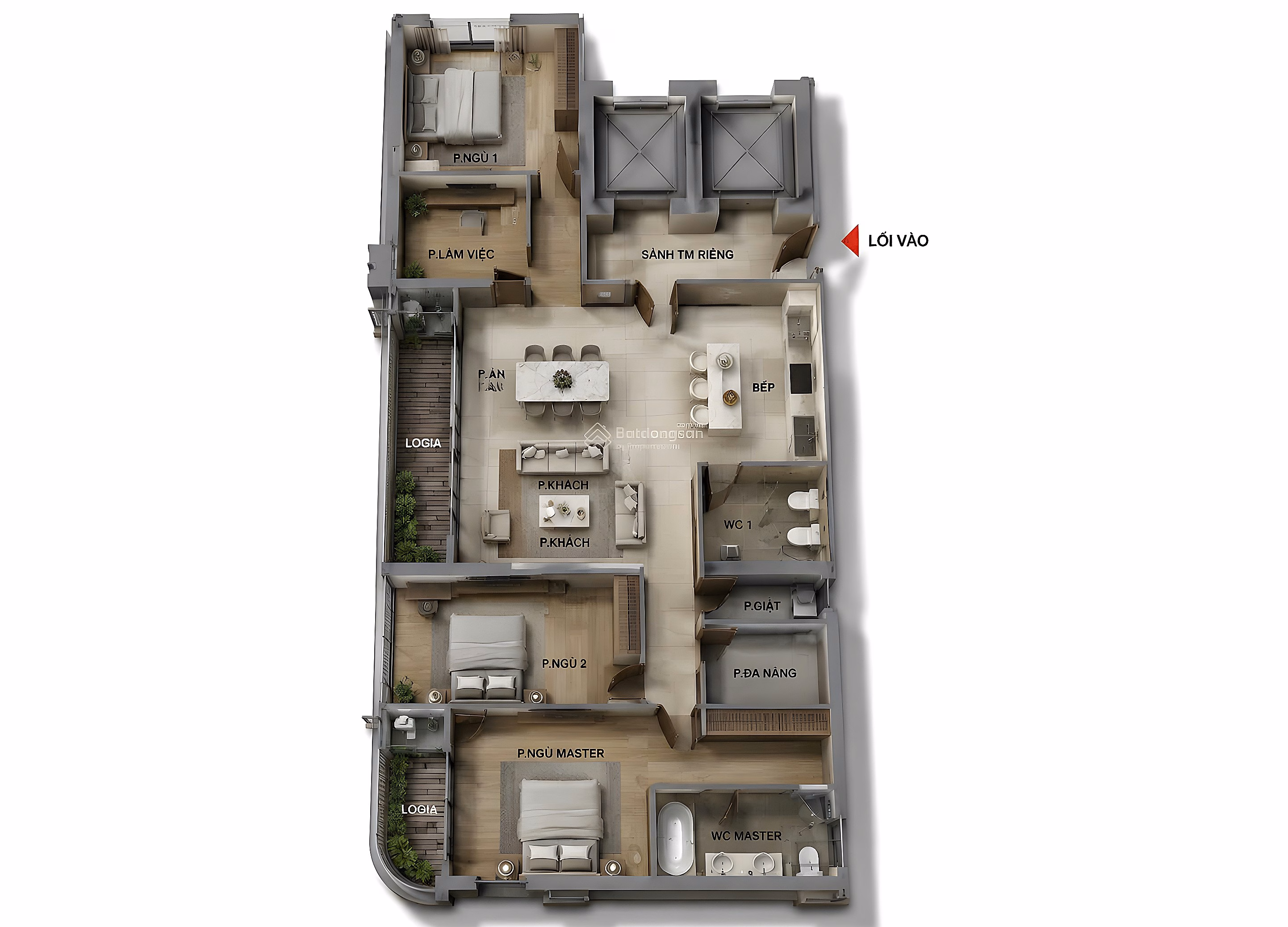 Private luxury class, apartment fund F1-2N, 3N, duplex MIK Khai Son 99 million/m2, special discount up to 19%
