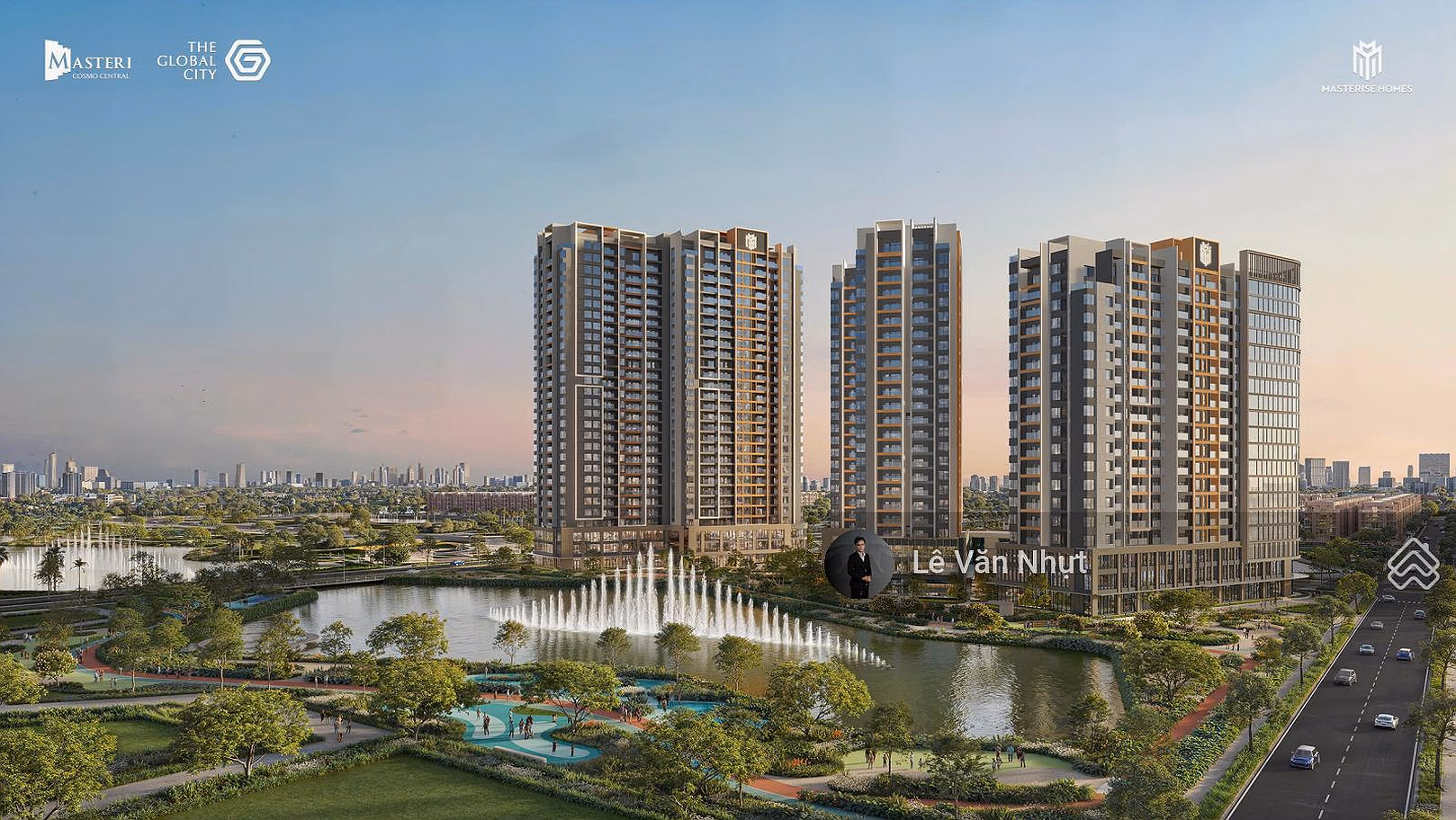 Large 3-bedroom apartment - Tower B1 Masteri Cosmo Central only 15.7 billion all in - directly facing water music