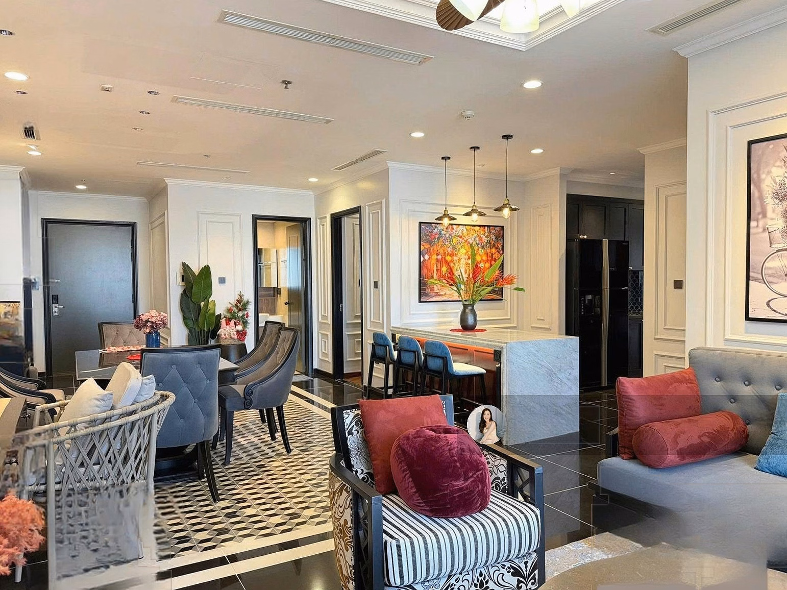 Luxurious 3 bedroom decor style Indochine for rent