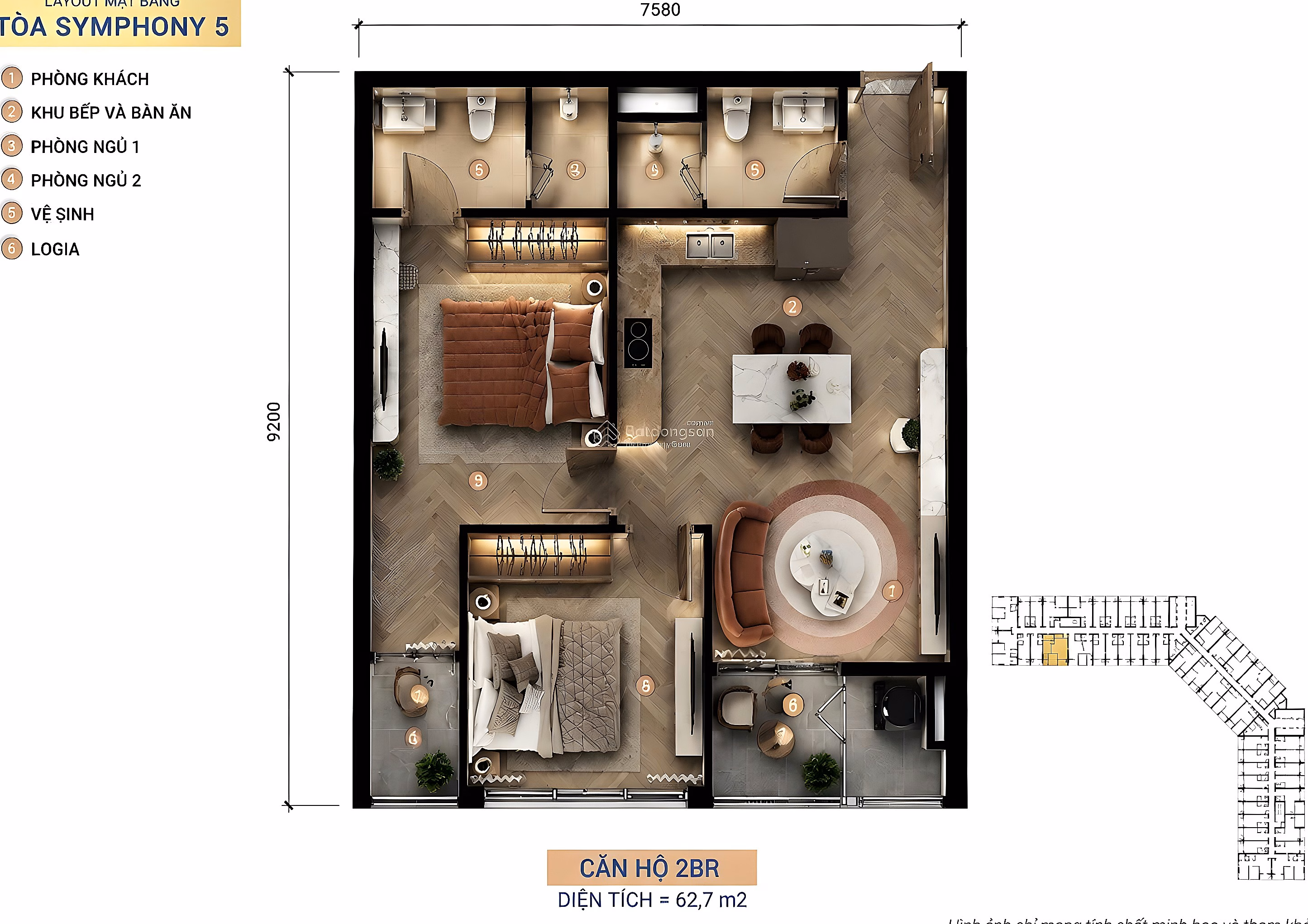 Sun Symphony 5 luxury apartment, direct view of Han River. Exploiting cash flow 10 - 12%/year