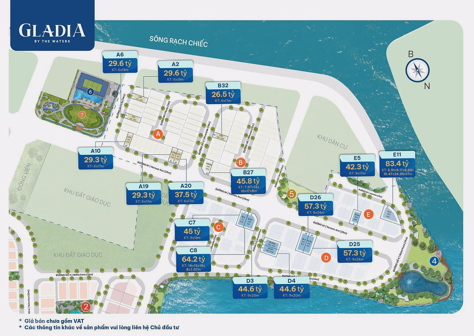 Gladia Khang Dien apartment for sale with beautiful view, preferential price at Vo Chi Cong, Binh Trung Dong Ward, District 2, HCM