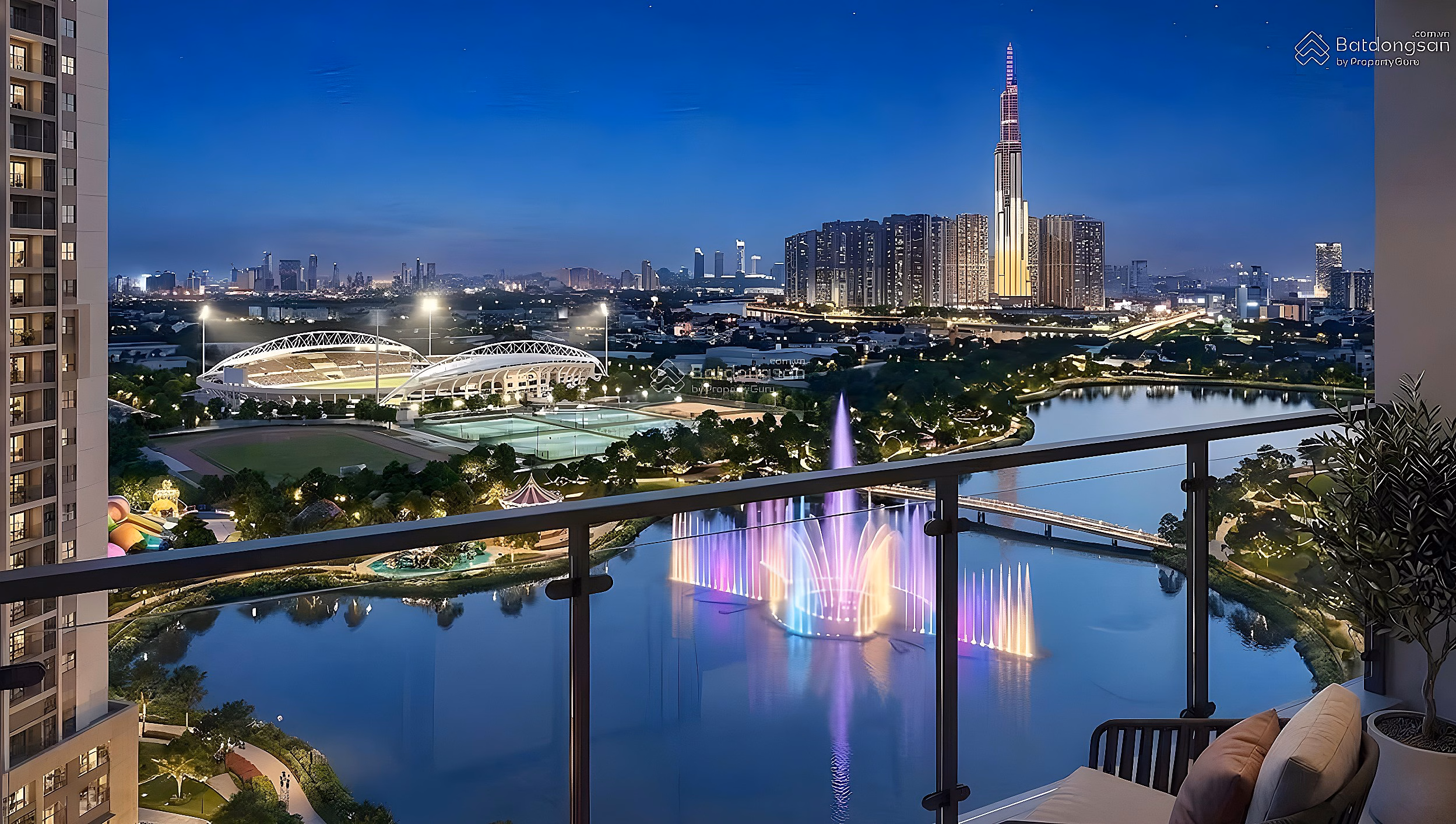 Masteri Cosmo Central 4-bedroom Corner Apartment for Sale, 25th Floor, Direct View of Water Music, 132m2, Good Price 18 billion