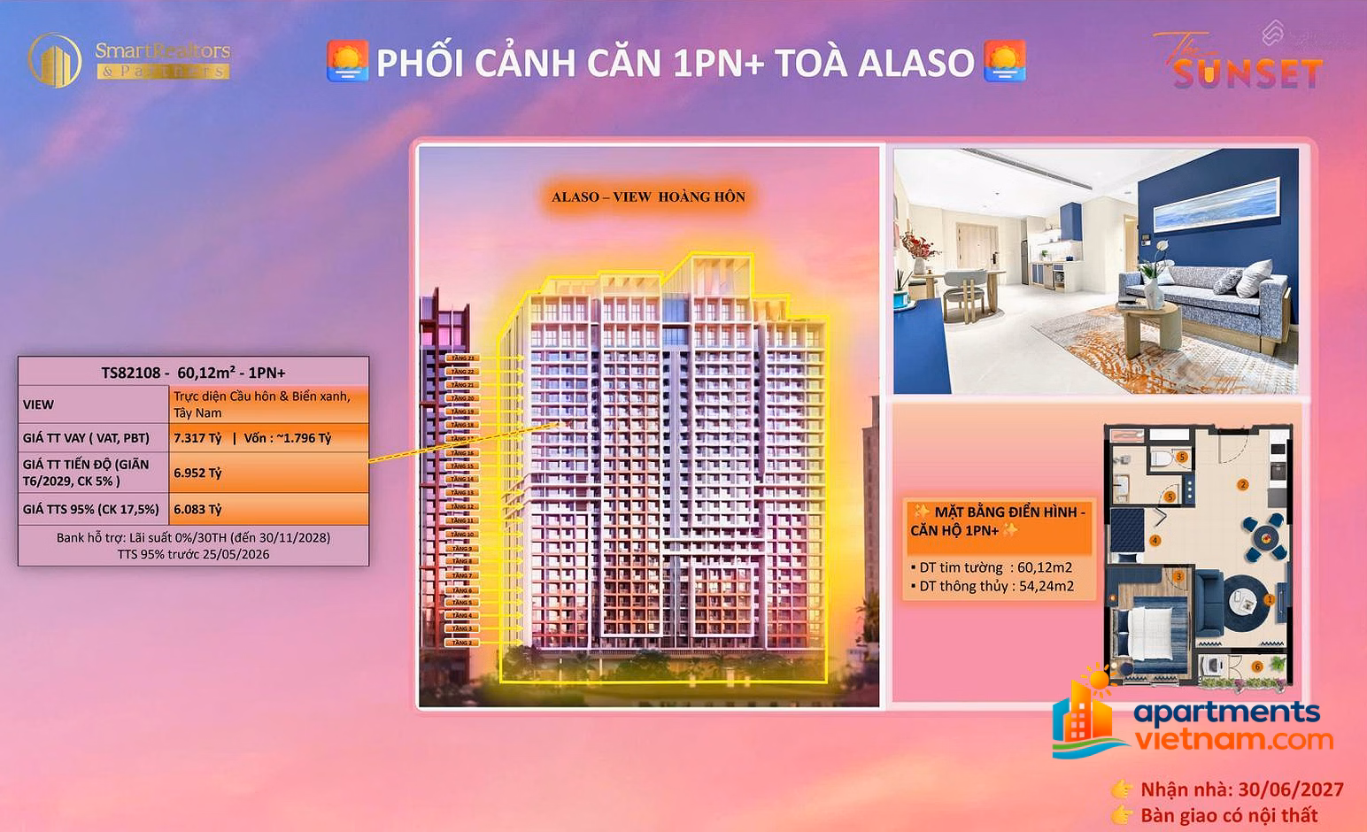 Selling 1 bedroom apartment with sea view & proposal, watching fireworks 365 days a year, contact 0936 616 ***