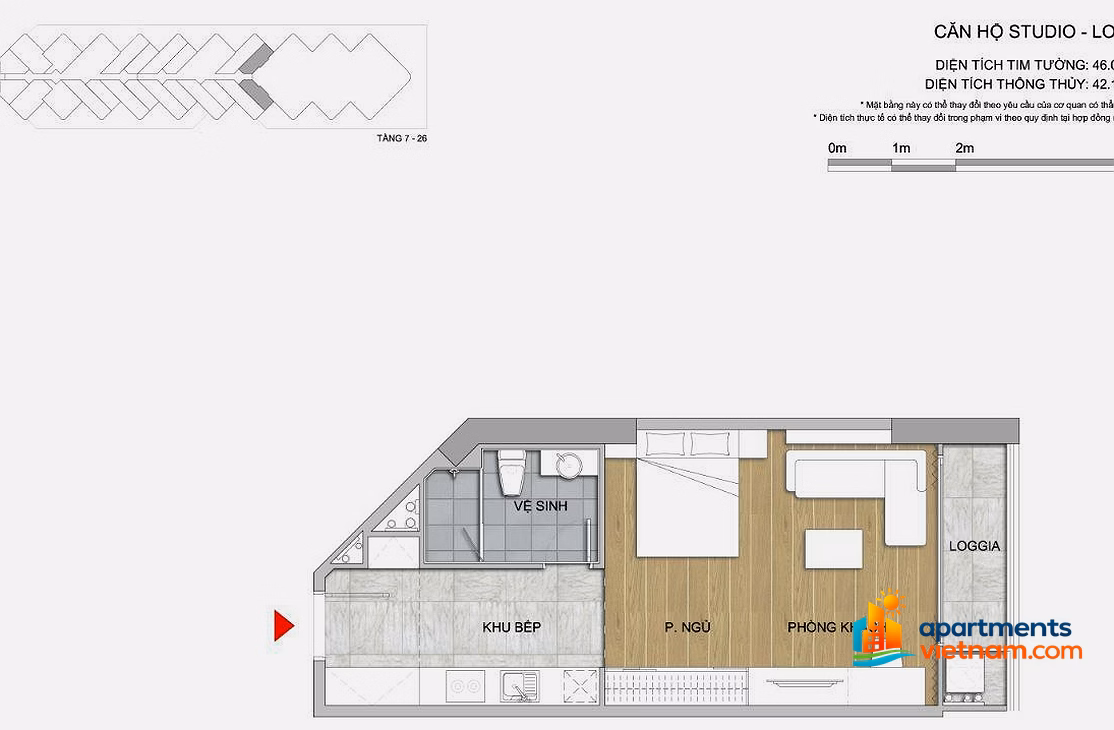 Selling a 2-bedroom apartment - 2vs with wide sea view for 5.9 billion, rental price is 20 million/month 0901 383 ***