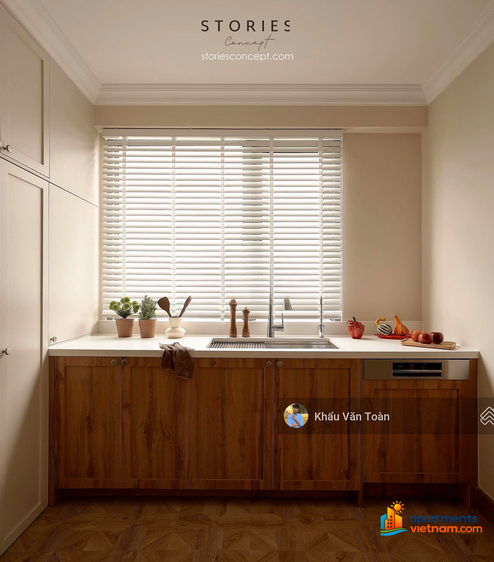 Diamond Island 3 bedroom 3 bathroom luxury apartment is the most beautiful on the island, cheap price, Japanese style with vintage wood tone