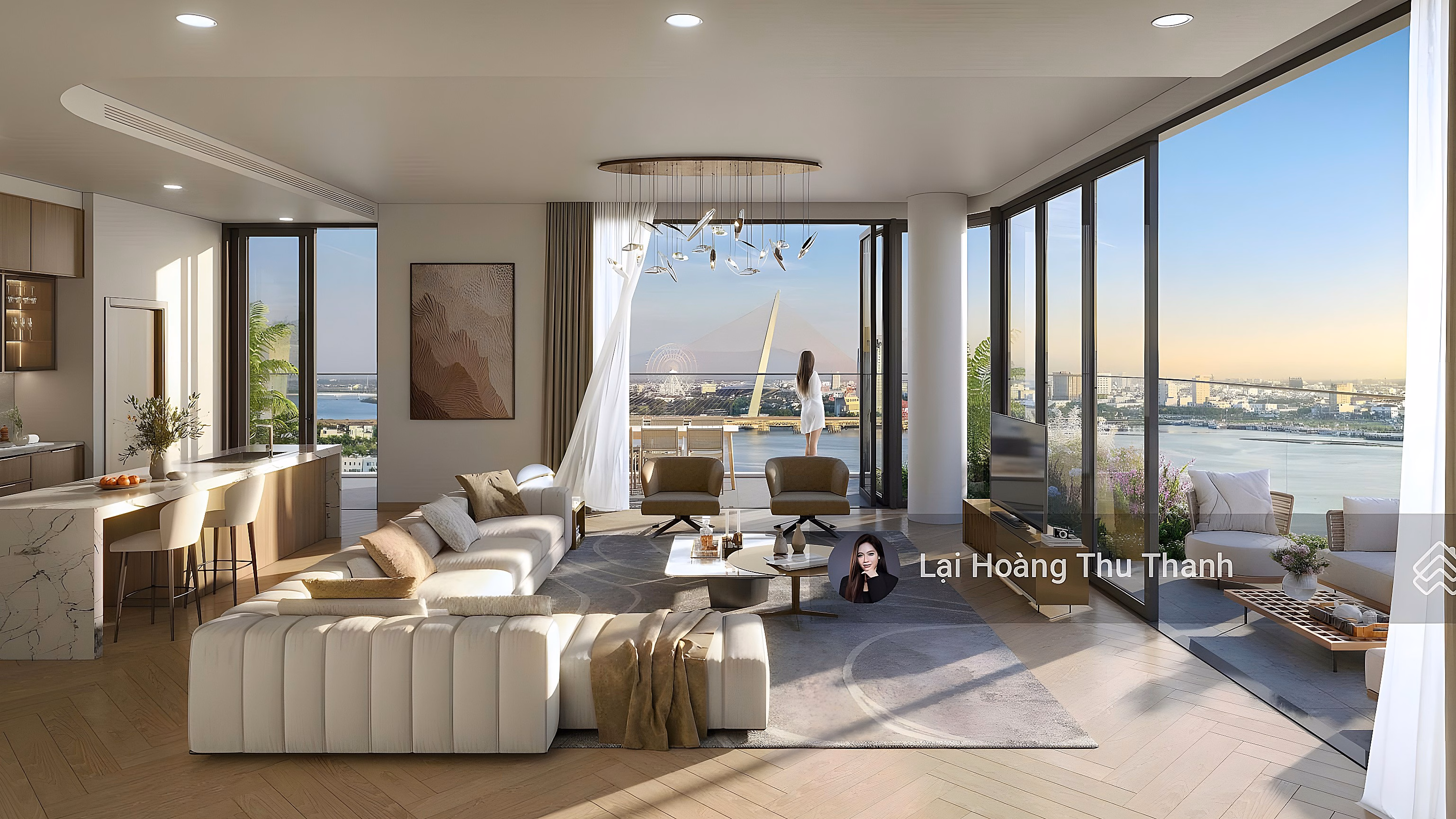 Thu Thanh - Diplomacy long-term apartment with view of Dragon Bridge, Han River, My Khe beach The Legend Da Nang