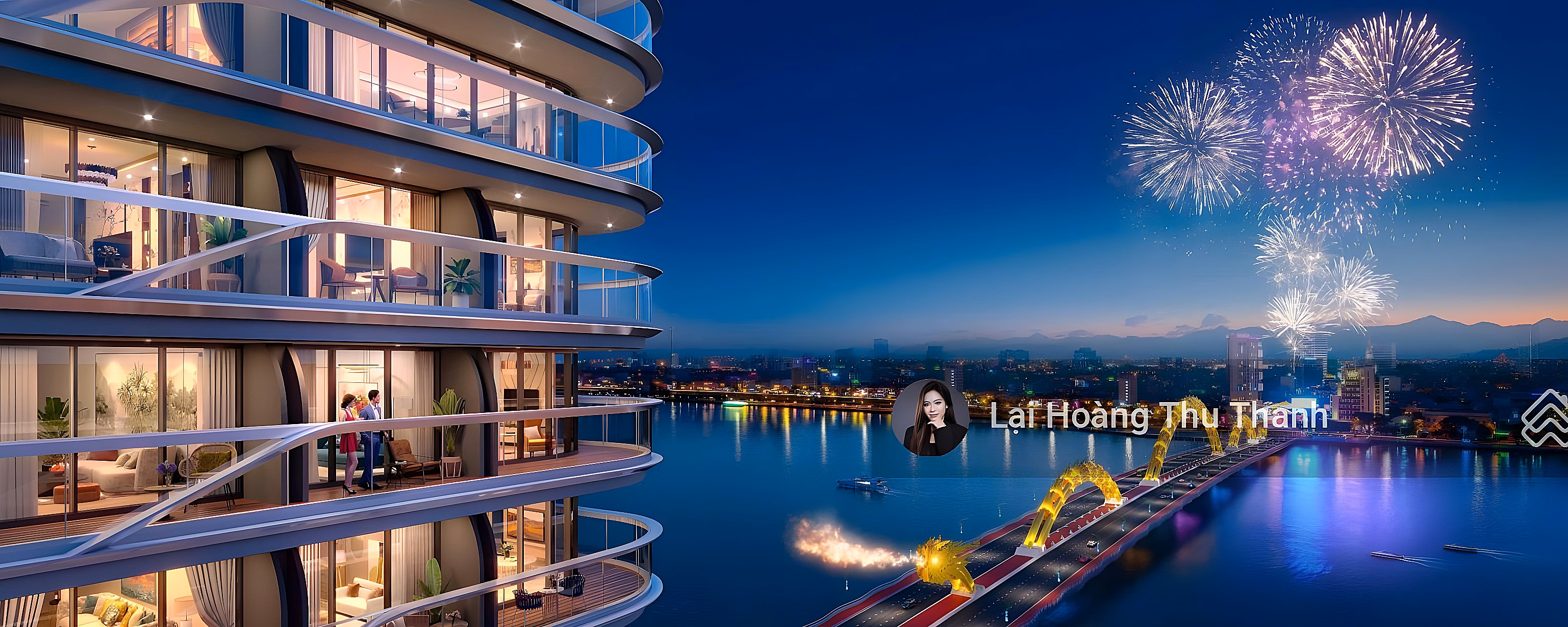 Thu Thanh - Diplomacy long-term apartment with view of Dragon Bridge, Han River, My Khe beach The Legend Da Nang
