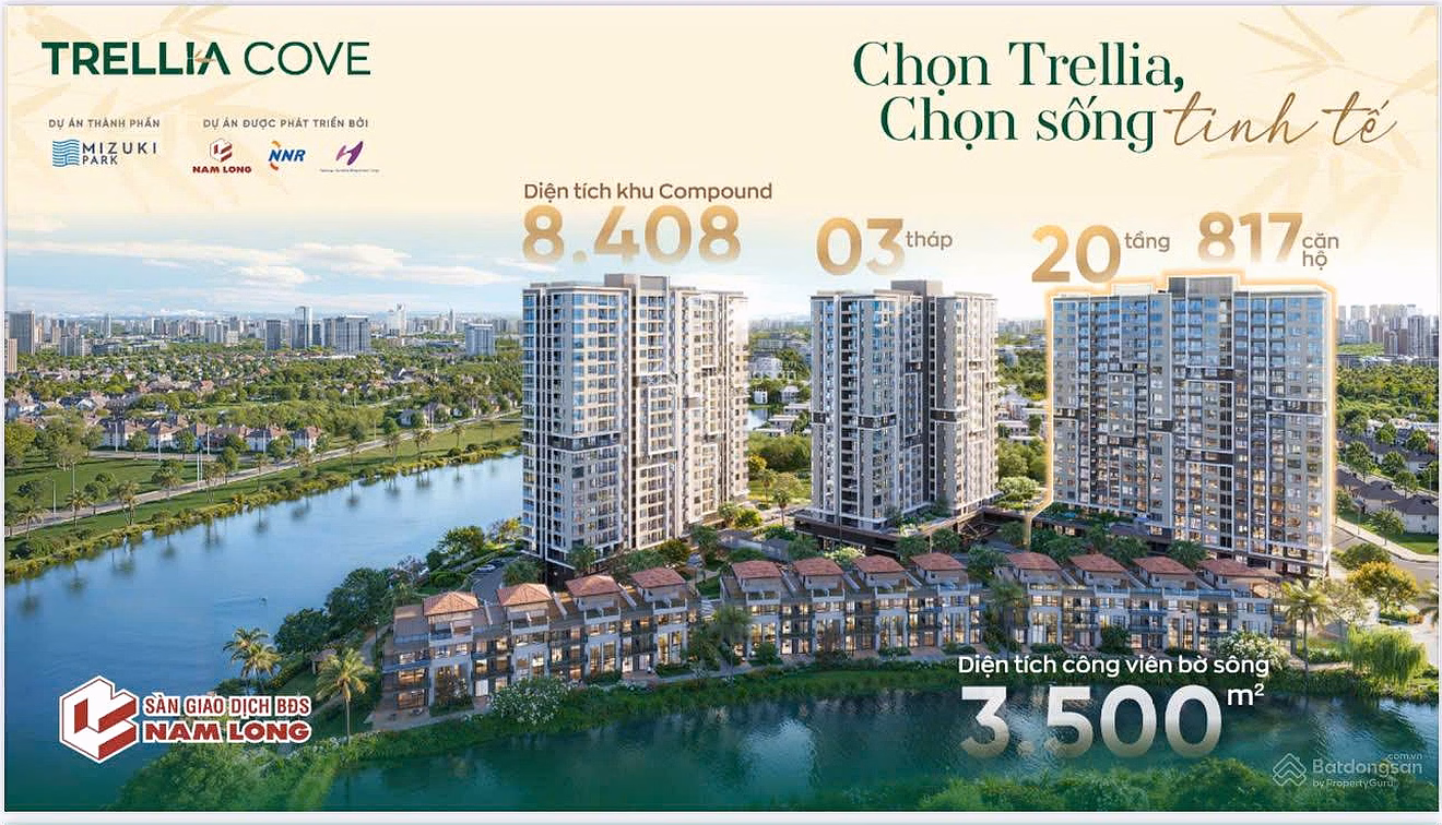 Quick sale of Trellia Cove Mizuki Park apartment 2 bedrooms - 2 bathrooms 73m2 = 5.2 billion VAT, first payment only 10%