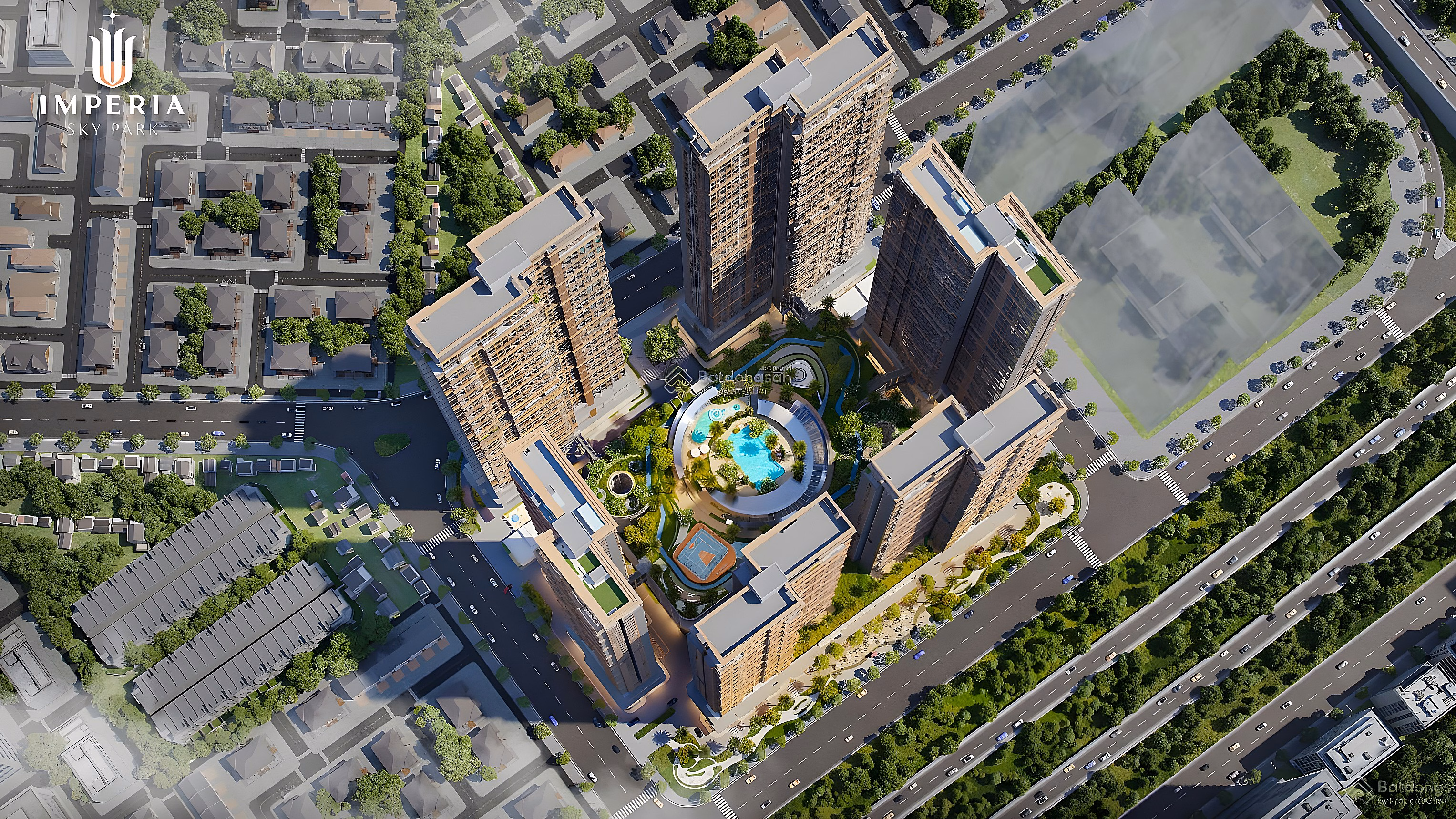 Studio E1 View of Imperia Sky Park swimming pool, 2.4