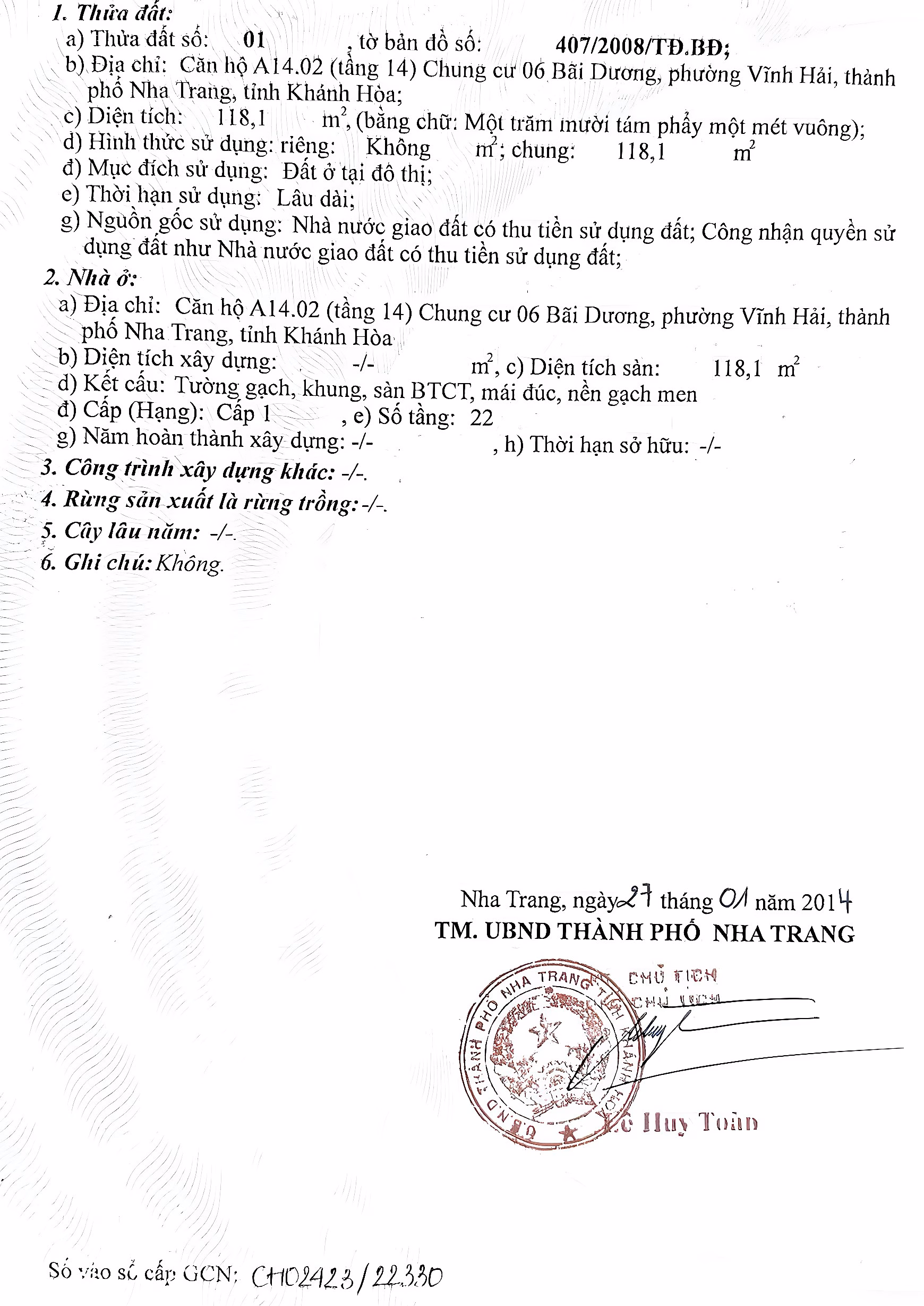 OWNING THE APARTMENT U PLAZA (SONG DA) IN NHA TRANG WITH A RED BOOK, LUCK WILL COME A FEW STEPS FROM THE SEA
