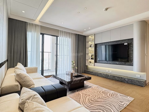 Rare beautiful corner apartment at HPC 142.8m² designed with 3 bedrooms + 1 extra wide, full brand new furniture