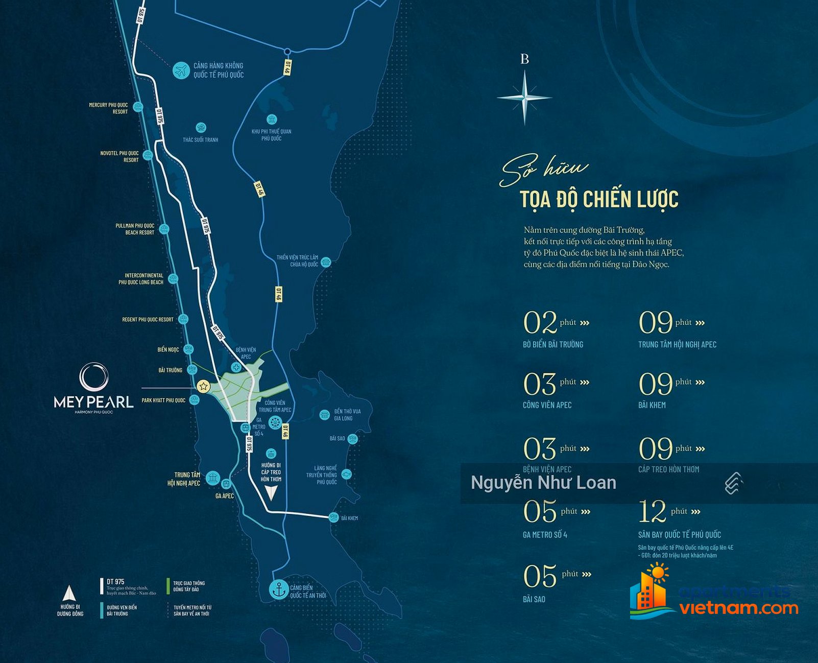 City view 6th floor - 48m2 - price 2,455 billion, tower A Meypearl Harmony Phu Quoc - built to the 10th floor