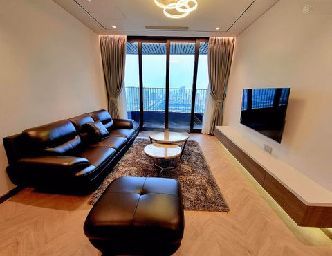 Han Jardin apartment for rent, 142m2, 4 bedrooms, 3 bathrooms, East and South balcony, beauty queen axis, genuine furniture, 45 million