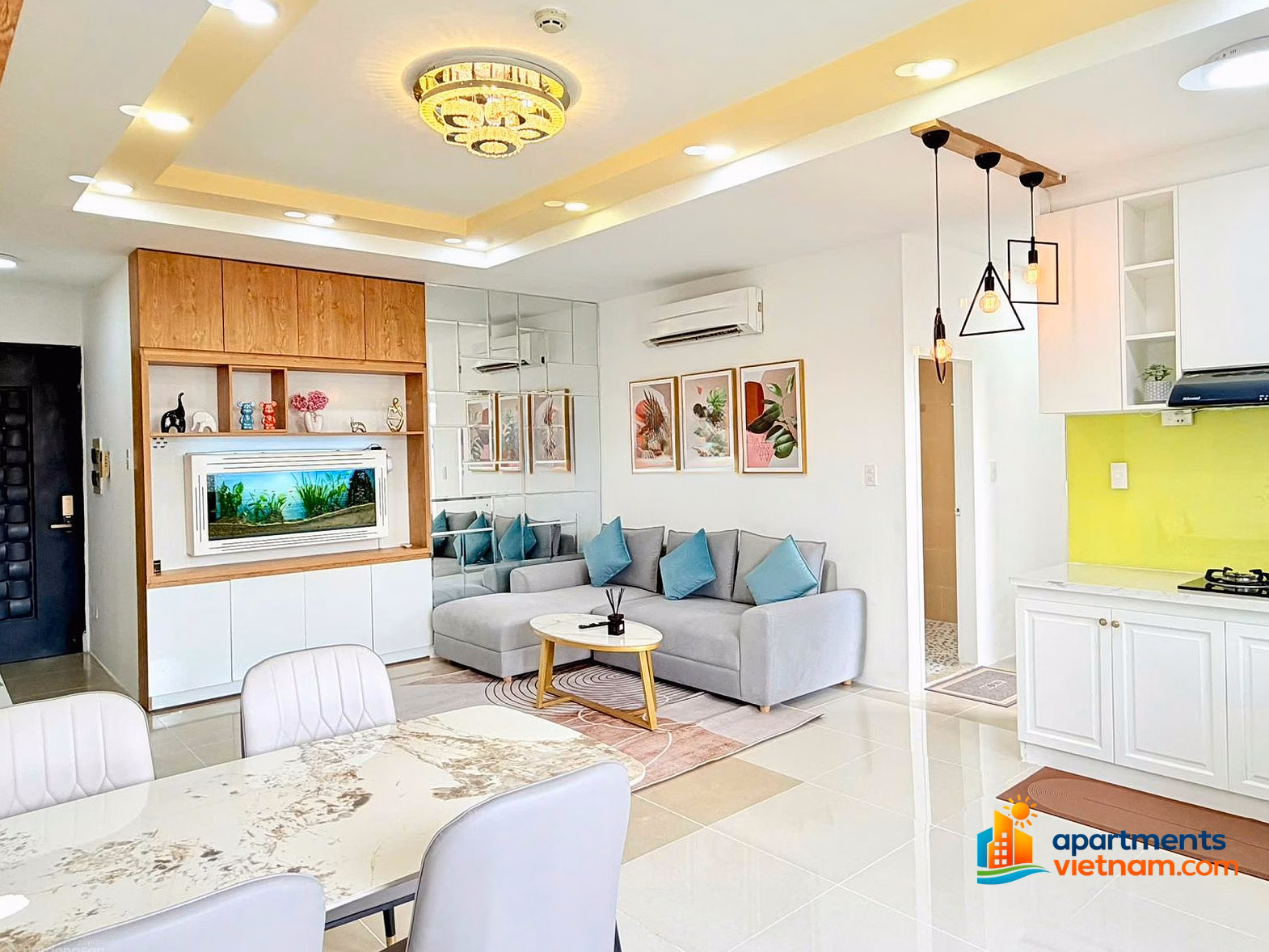 Owner of corner apartment 83m² Hoang Kim The Gia has red book ready, TT 950 million to move in, new house, furniture