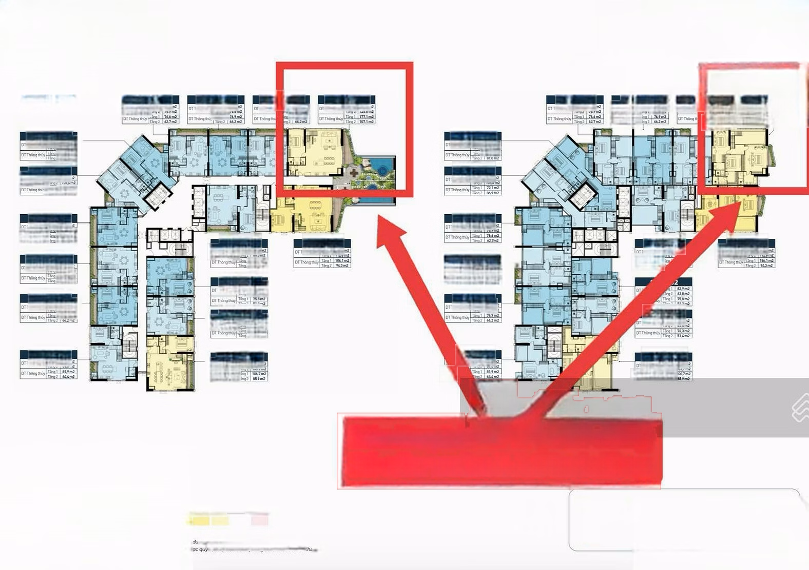 Duplex 5-bedroom corner apartment, S5 building, 27th floor, Red River view, with private swimming pool, price 58 billion, Noble Crystal Tay Ho