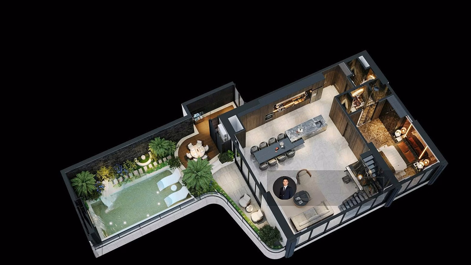 Duplex 5-bedroom corner apartment, S5 building, 27th floor, Red River view, with private swimming pool, price 58 billion, Noble Crystal Tay Ho
