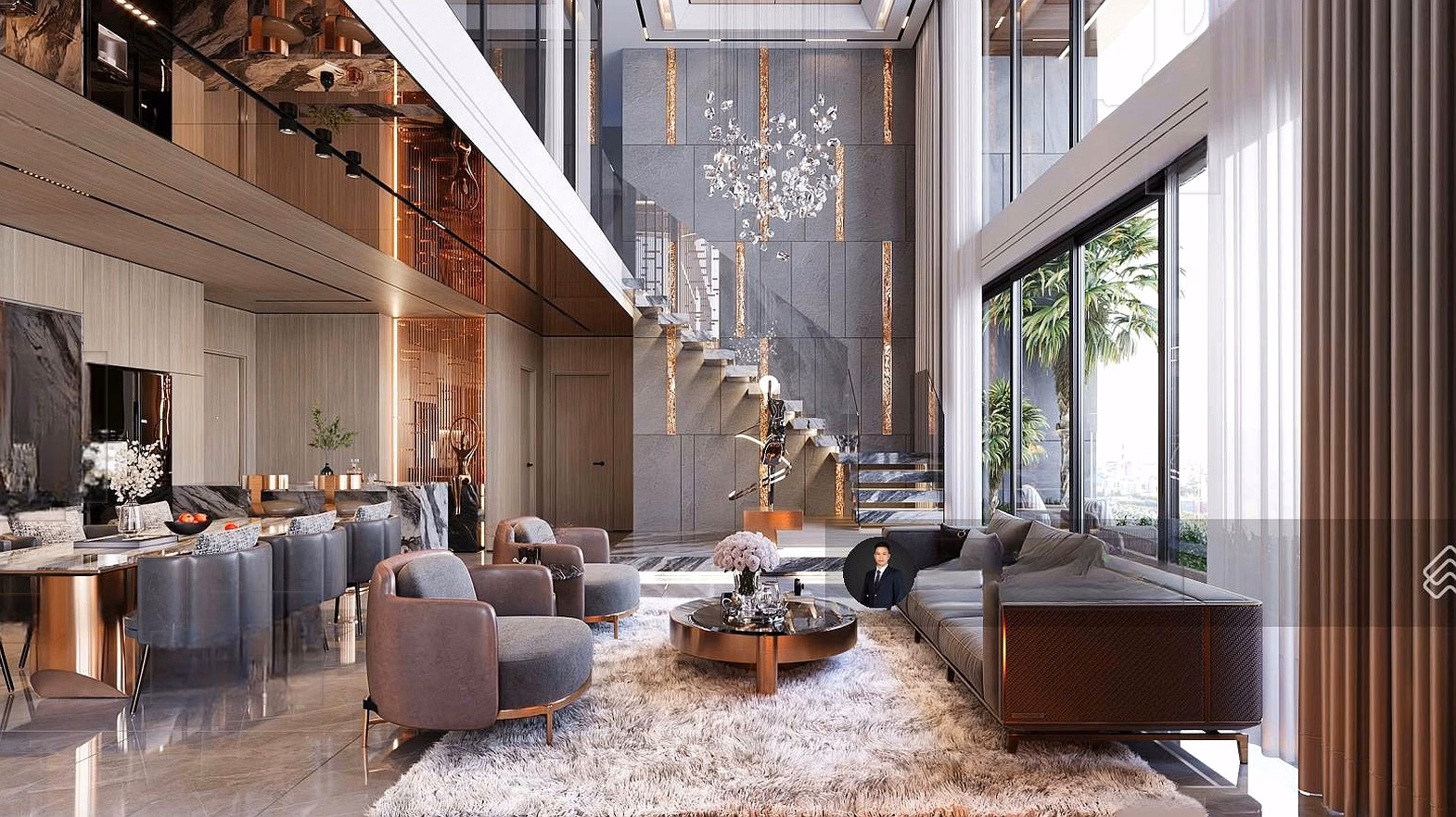 Duplex 5-bedroom corner apartment, S5 building, 27th floor, Red River view, with private swimming pool, price 58 billion, Noble Crystal Tay Ho