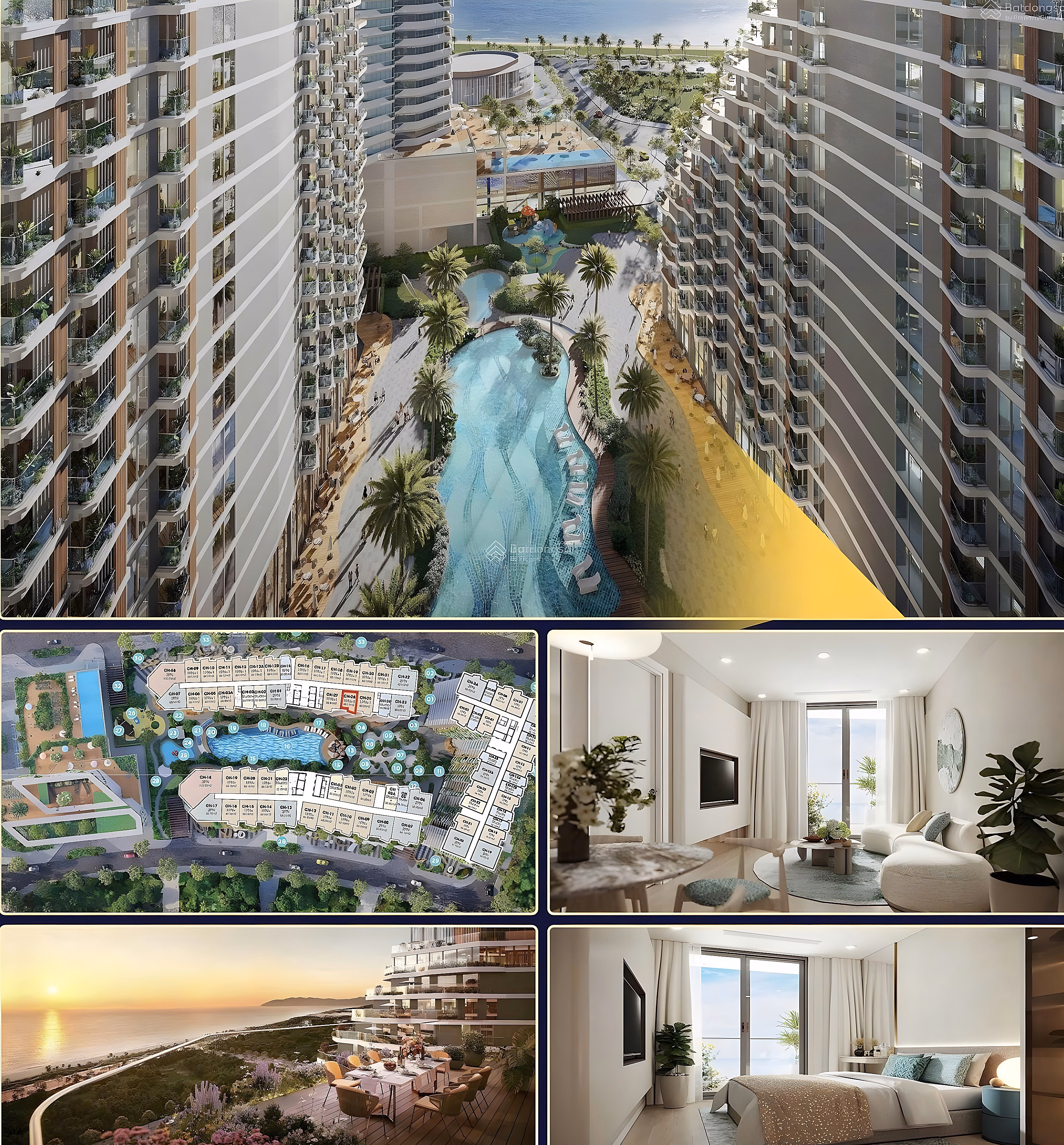 Fund for 1-bedroom apartment with internal swimming pool view, full price 2.3x billion + gift 150 million, HTLS 0% 48 months