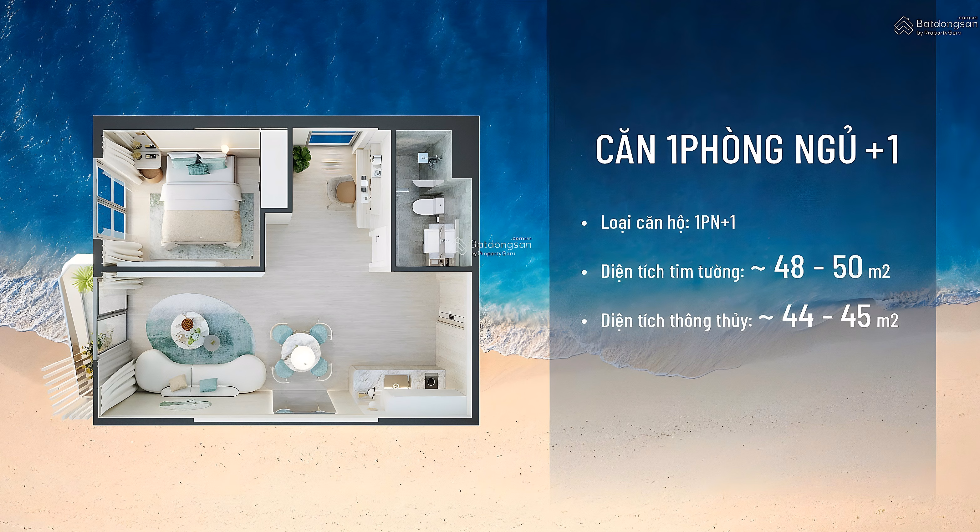 Fund for 1-bedroom apartment with internal swimming pool view, full price 2.3x billion + gift 150 million, HTLS 0% 48 months