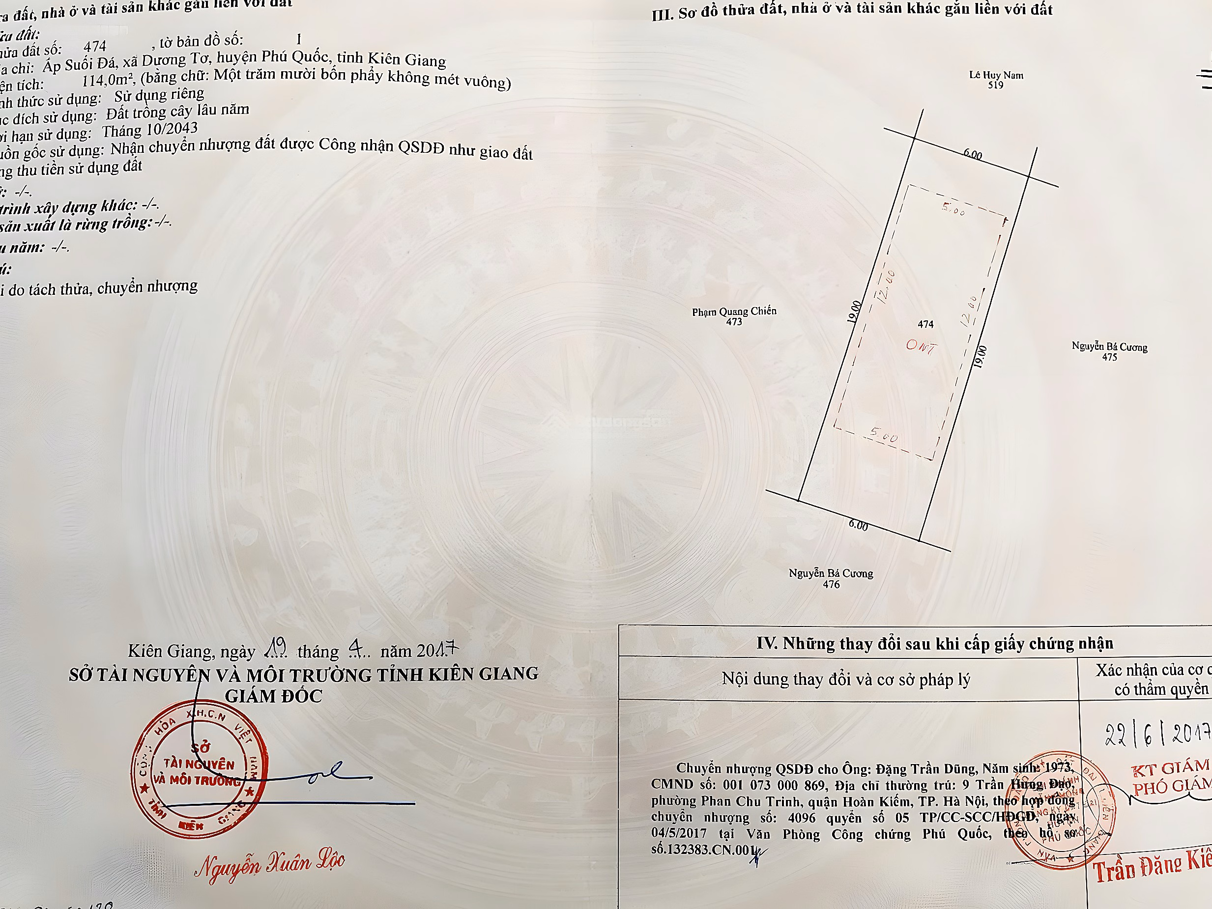 Selling land plot at 30/4 Duong To Phu Quoc street 114m2 MT 6m front concrete road 5m with 60m2 residential land