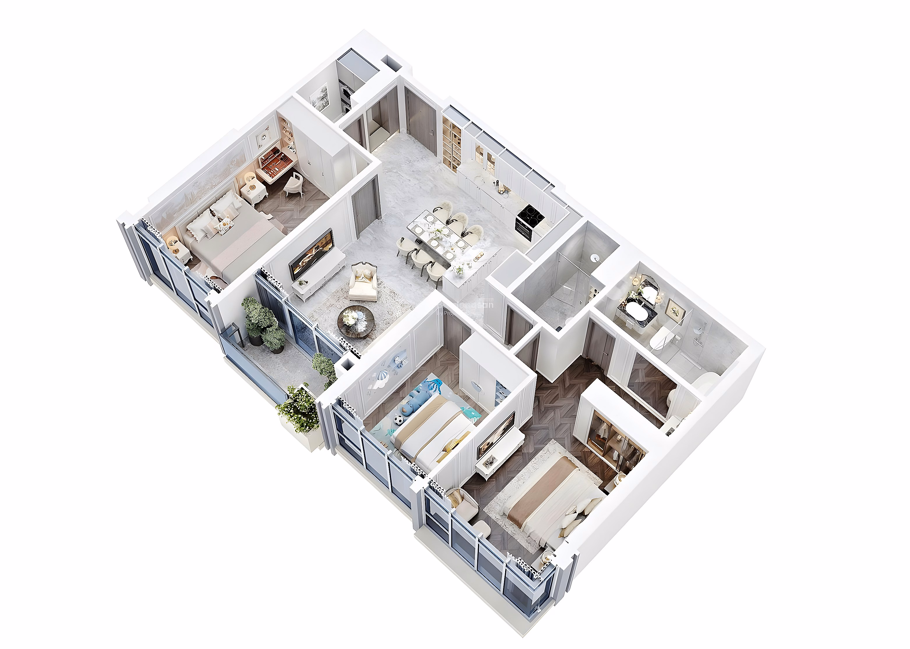 Corner apartment fund with 3 - 4 bedrooms from 110m2 with direct view of West Lake, cheapest price on the market. Only the last few units left!