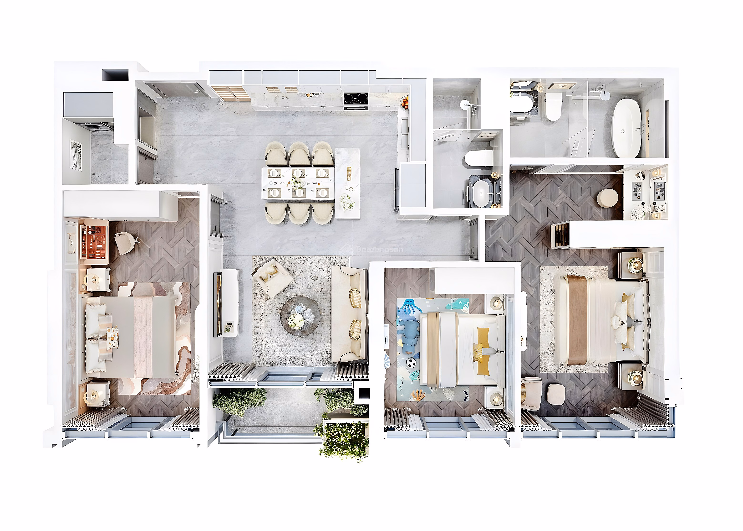 Corner apartment fund with 3 - 4 bedrooms from 110m2 with direct view of West Lake, cheapest price on the market. Only the last few units left!