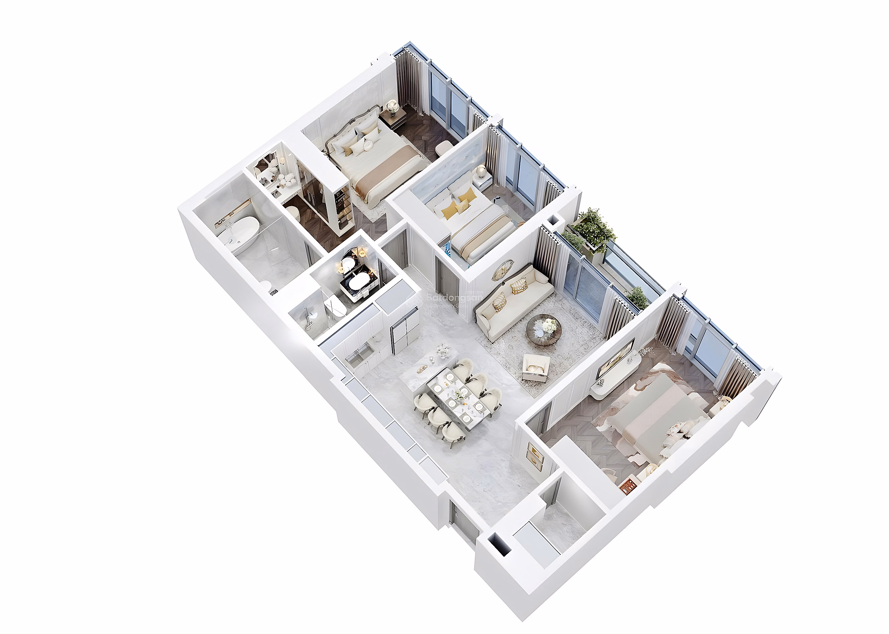 Corner apartment fund with 3 - 4 bedrooms from 110m2 with direct view of West Lake, cheapest price on the market. Only the last few units left!