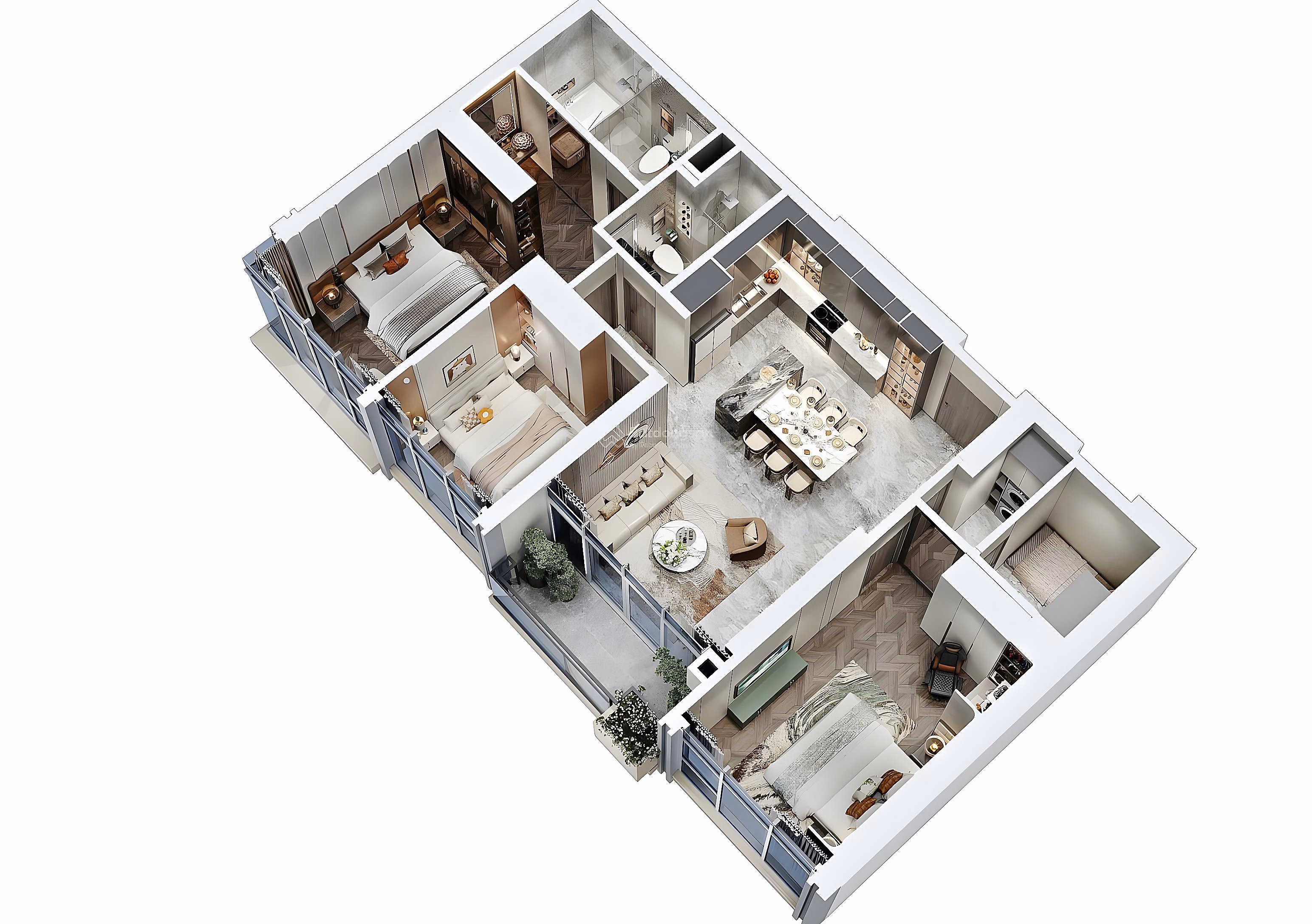 Corner apartment fund with 3 - 4 bedrooms from 110m2 with direct view of West Lake, cheapest price on the market. Only the last few units left!