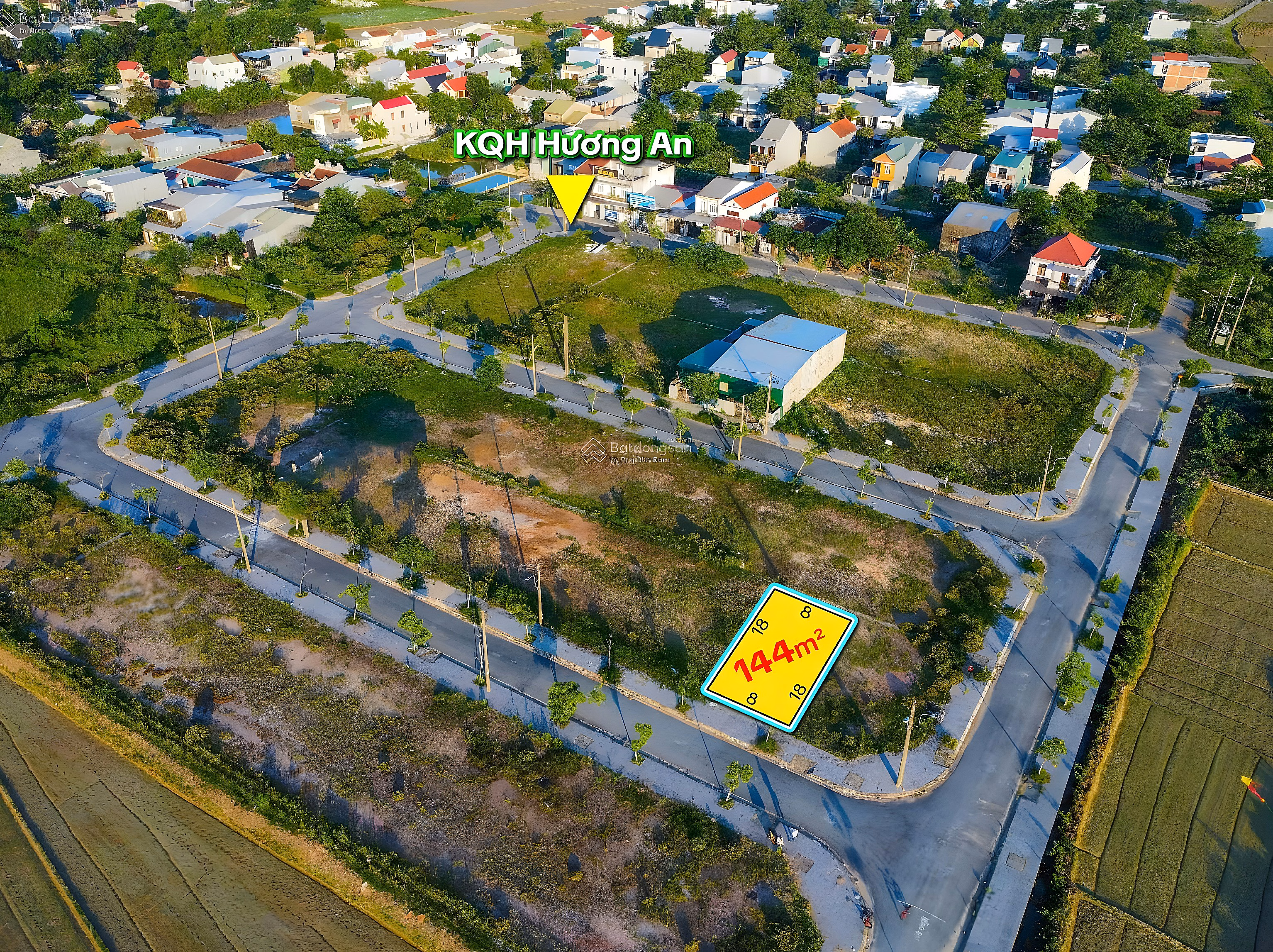 The owner needs to urgently sell land KQH Huong An, 144m2, 8m wide. Good price in the area