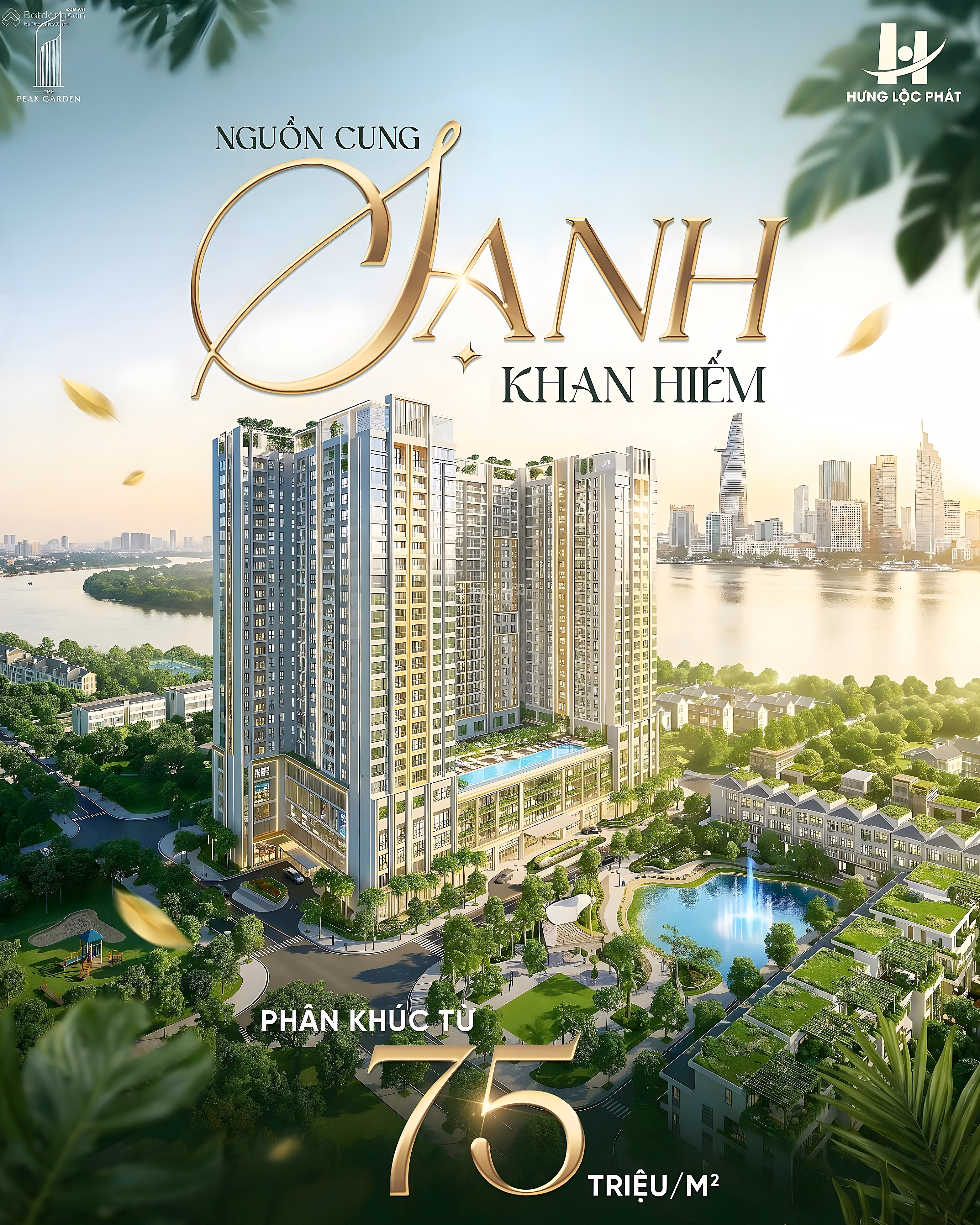 Exclusive shopping cart directly from Investor Peak Garden: Beautiful view, best price from only 2 billion 1, 15% capital to sign sales contract!