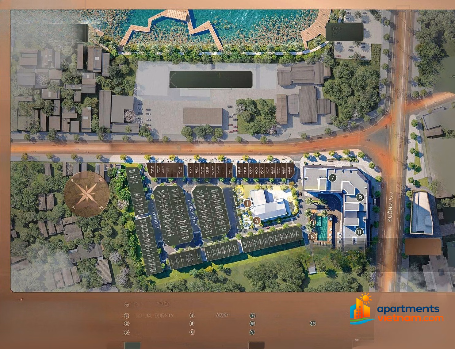 Cut loss of 200 million - Owner sells hot 2 bedroom apartment for only 6.48 billion axis 18 - Front view of swimming pool and Shophouse