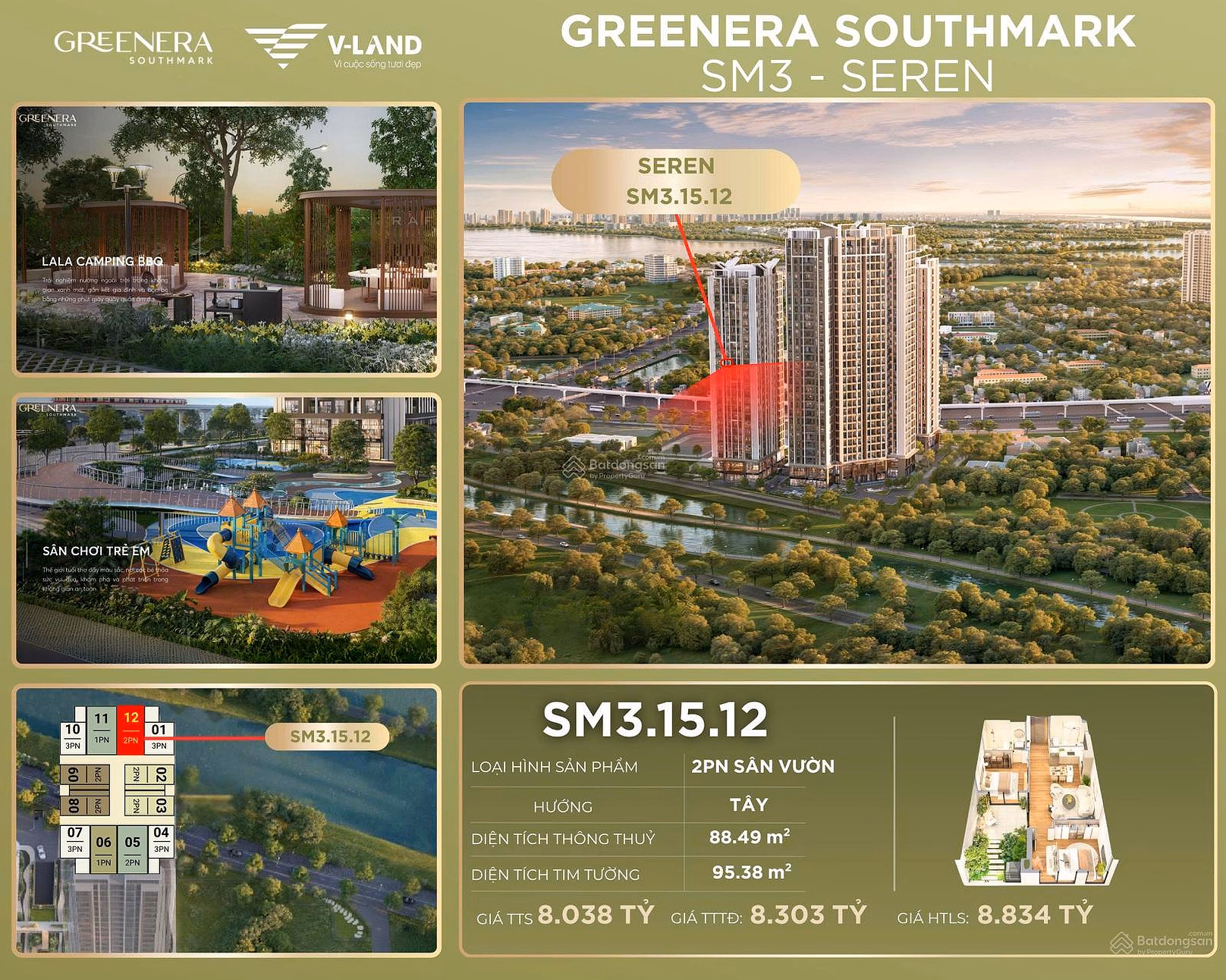 Beautiful apartment building SM3 (Seren) Greenera Southmark Project 486 Ngoc Hoi