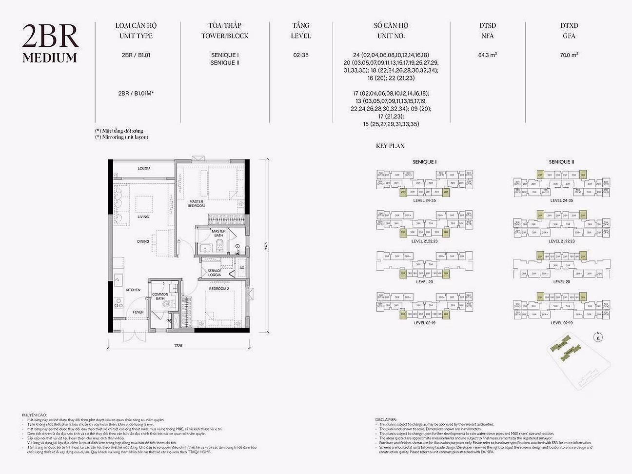 2BR + 2WC Corner Apartment Area 64.3M2 Southeast Balcony Best Price The SENIQUE Hanoi Investor Capitaland