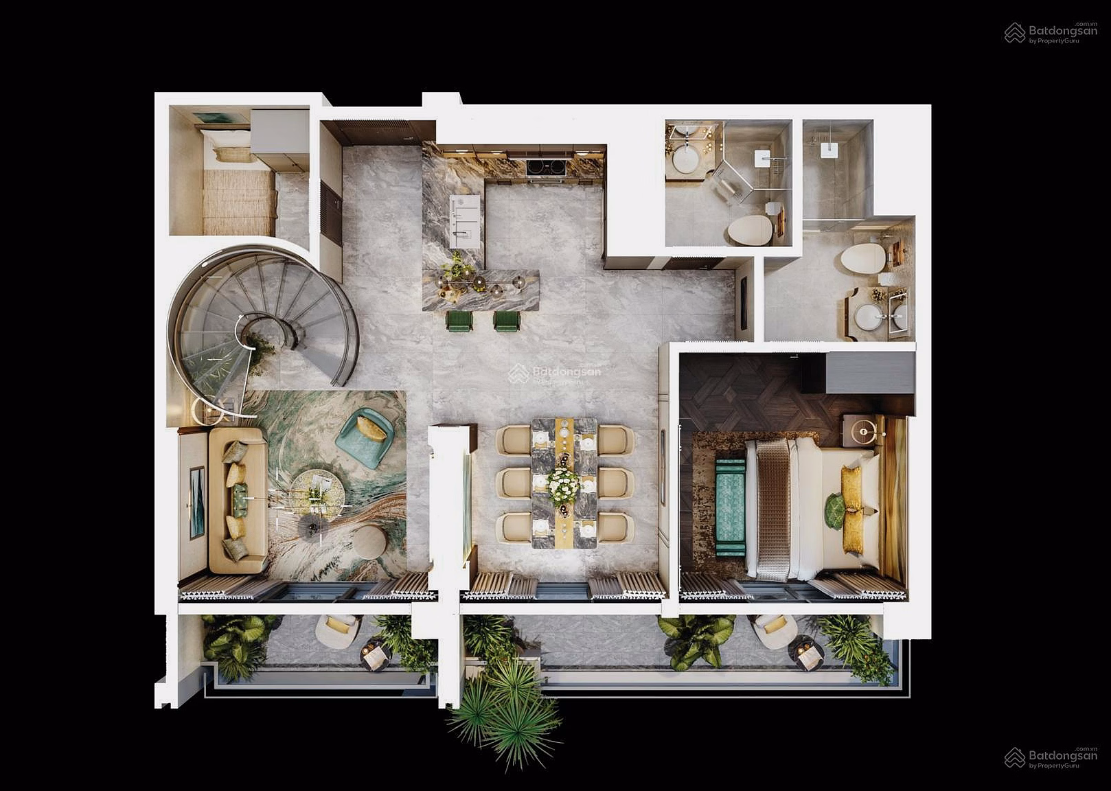 Diplomatic 2-storey duplex apartment at Celestine Westlake Tay Ho, area 170m2, price 34 billion