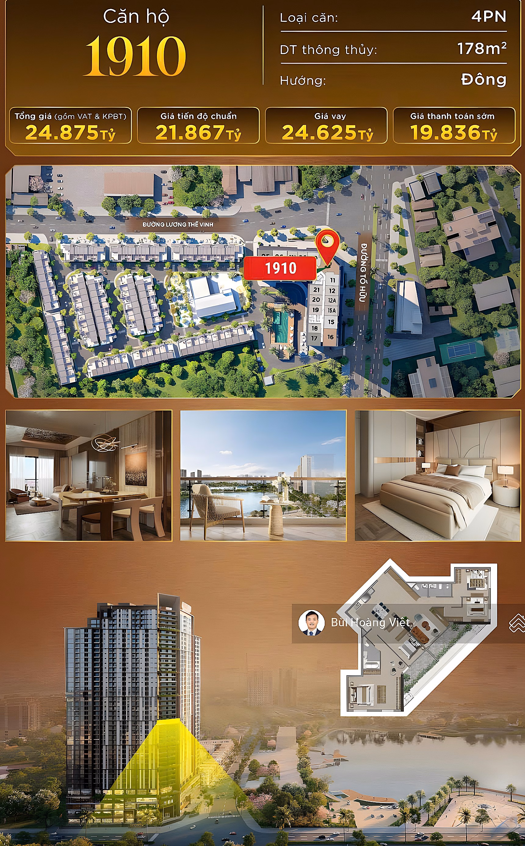 Mipec To Huu, floors 19 and 21, super nice 3 and 4 bedroom apartments with lake view, discount 22% in June***