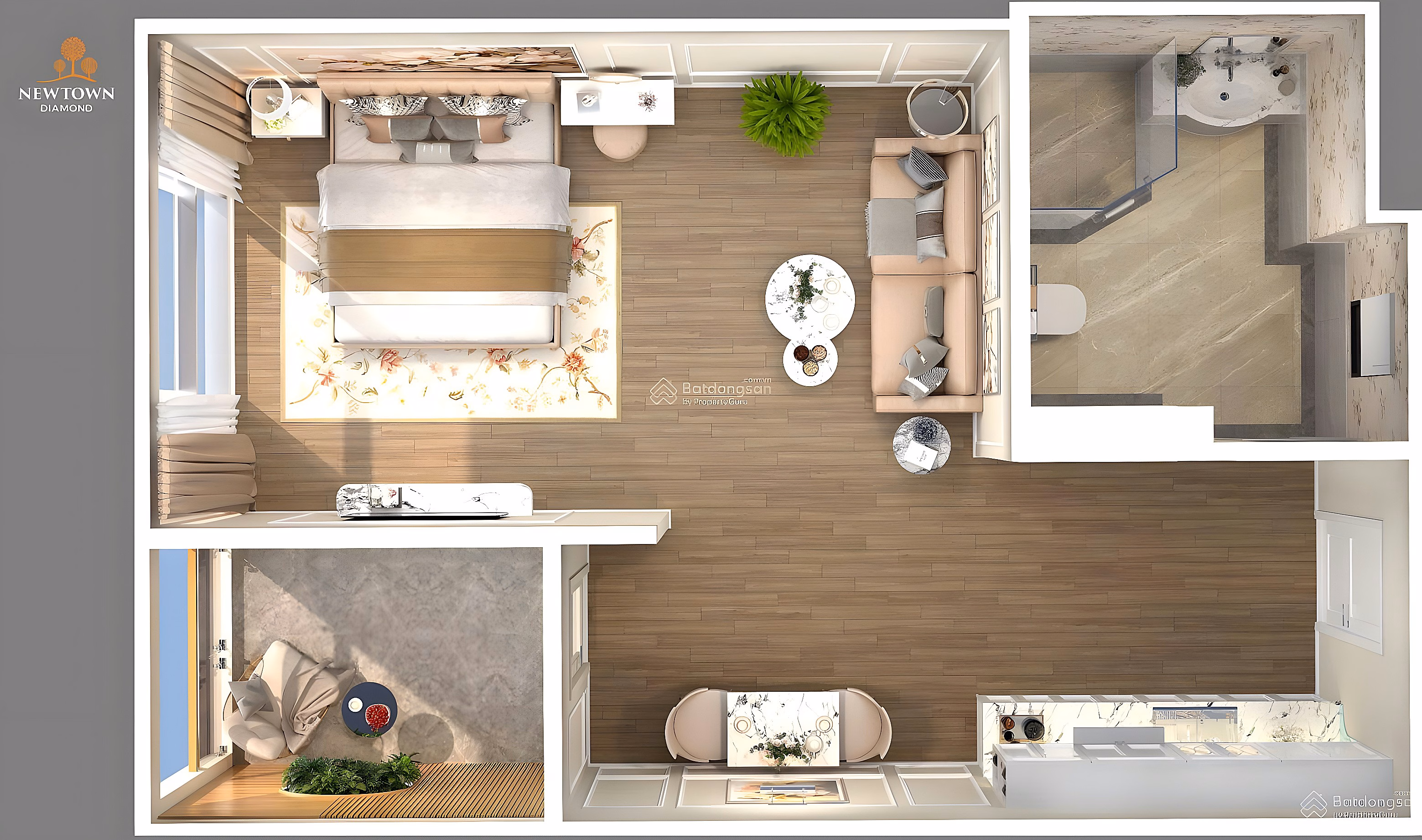 OWN A LUXURY BEACH APARTMENT PRICE FROM ONLY 3.0 BILLION AT NEWTOWN DIAMOND DA NANG MA CANT R1-0709