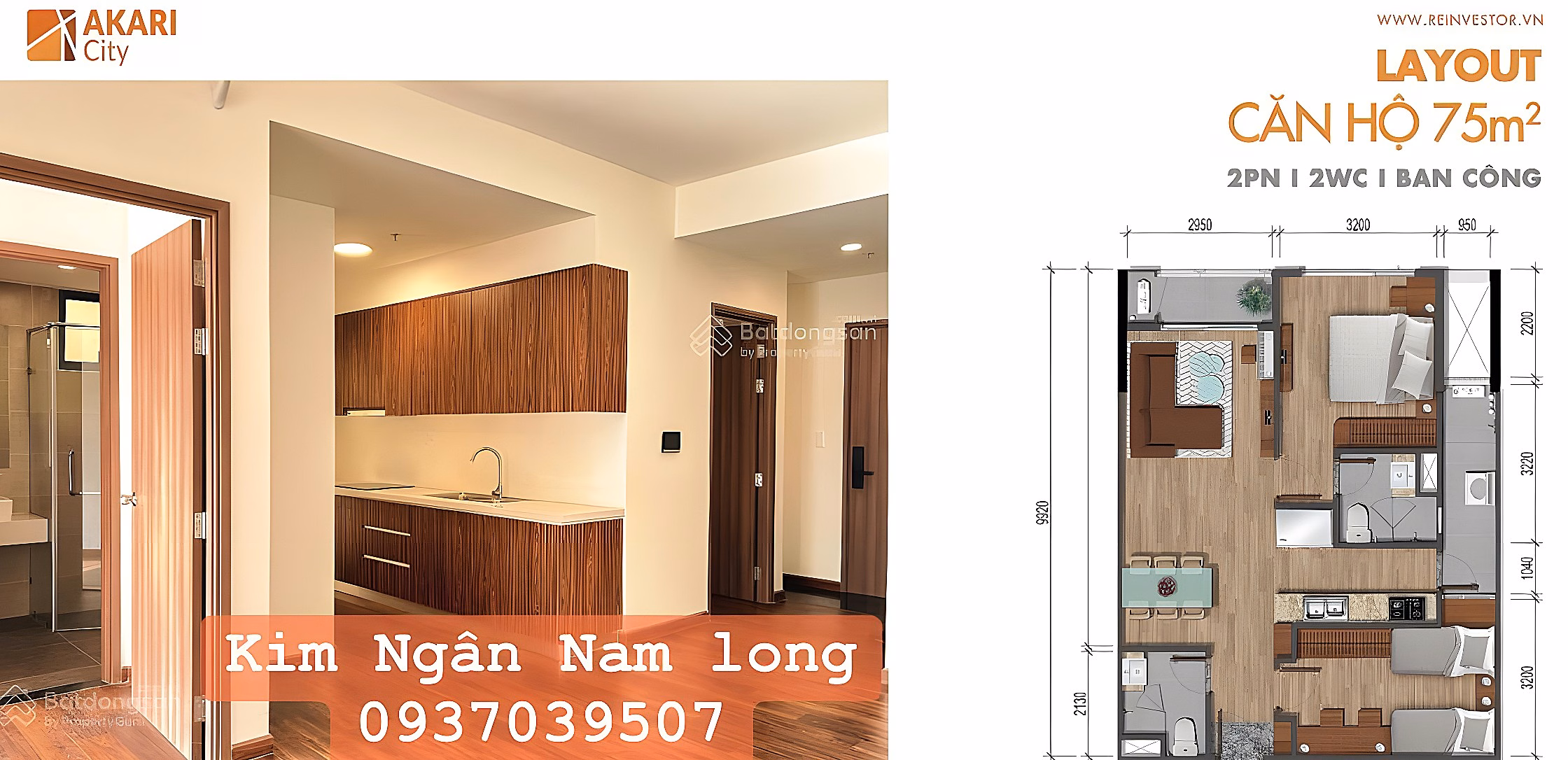 CC Akari City Nam Long for rent, 9 million VND, 75 m2, nice view, good price