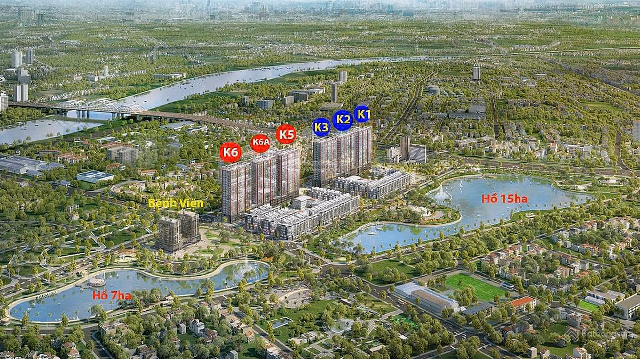 Selling apartment of Khai Son City project. Area 89.5m2, 2 bedrooms, 2 bathrooms, beautiful high floor