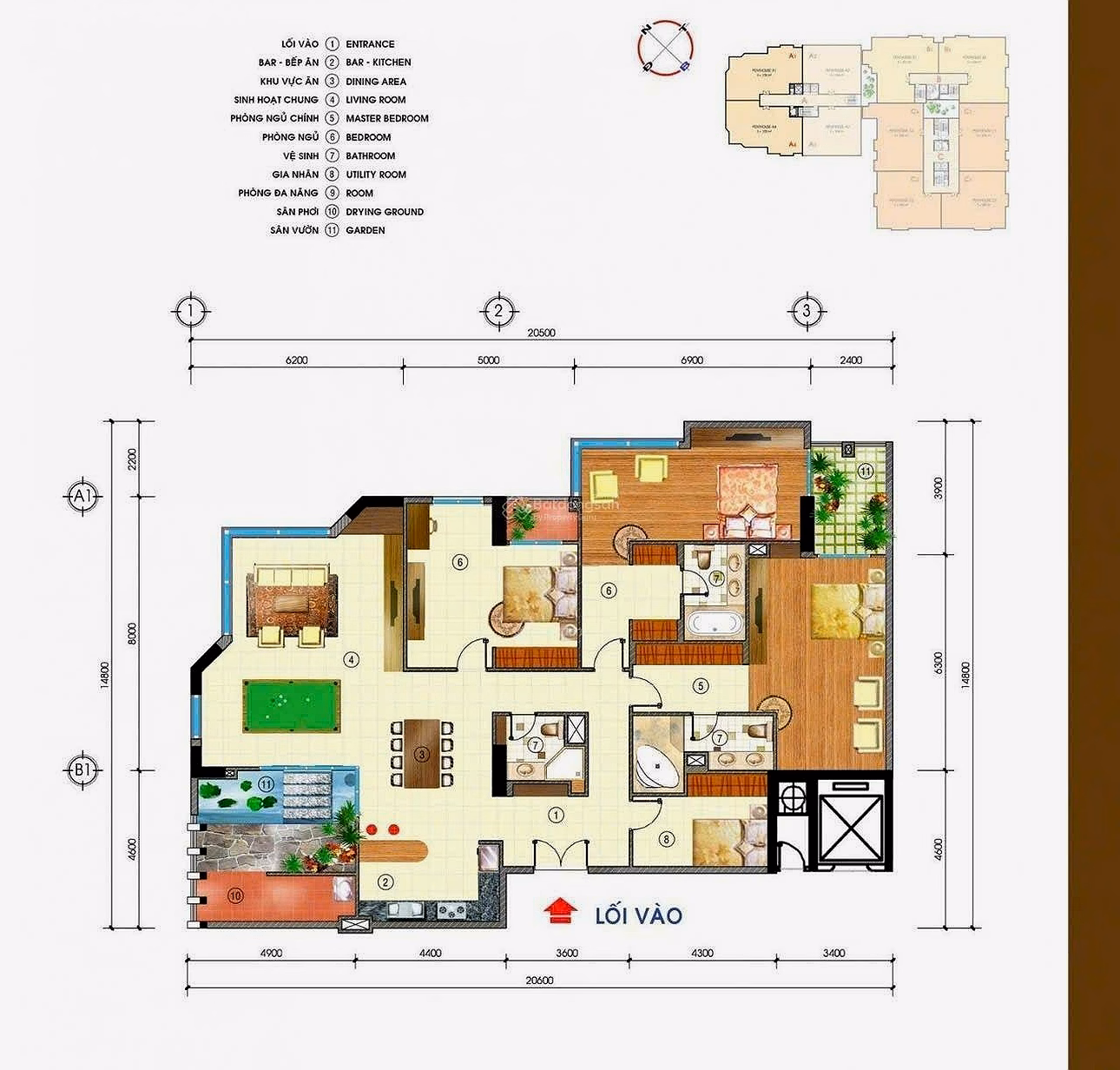 Penthouse 238m². Very nice corner view. Price 38.3 million/m2. 3km from TSN Airport T3 station