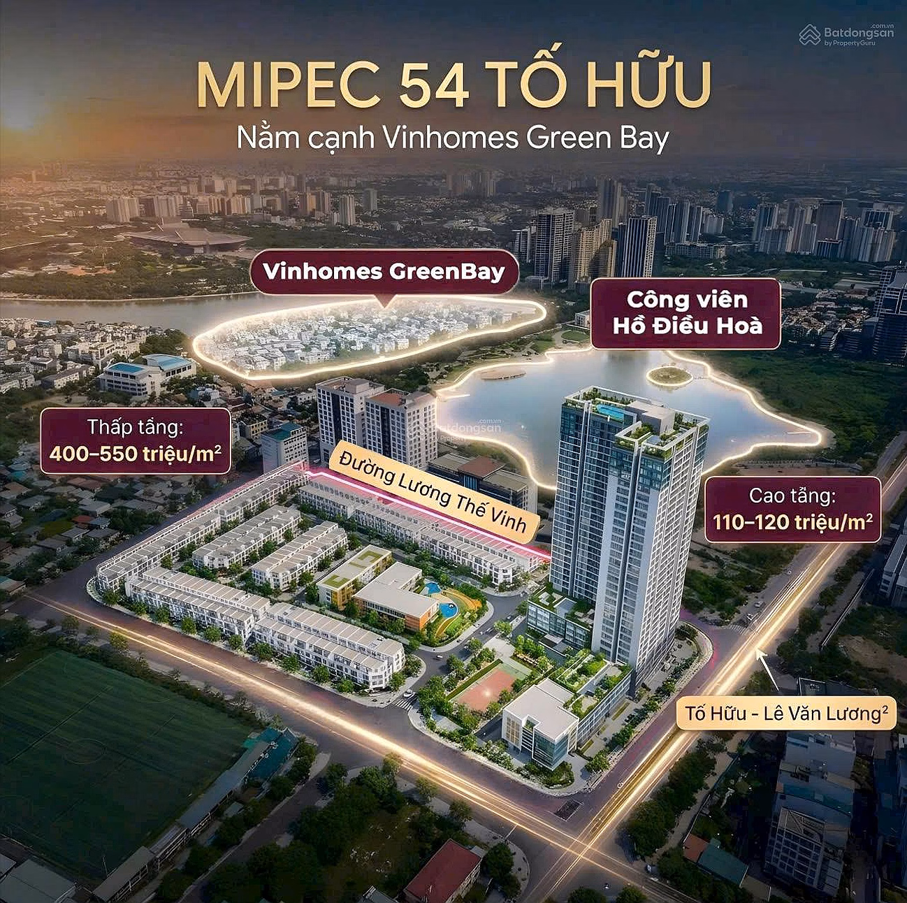 (Match immediately) available 3-bedroom apartment Mipec 54 To Huu Iconia Lakeside project preferential policy