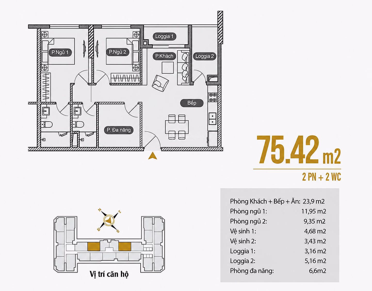 Selling apartment 3d/2 Anland Premium, To Huu, price 6.x billion, 75.4m² negotiable