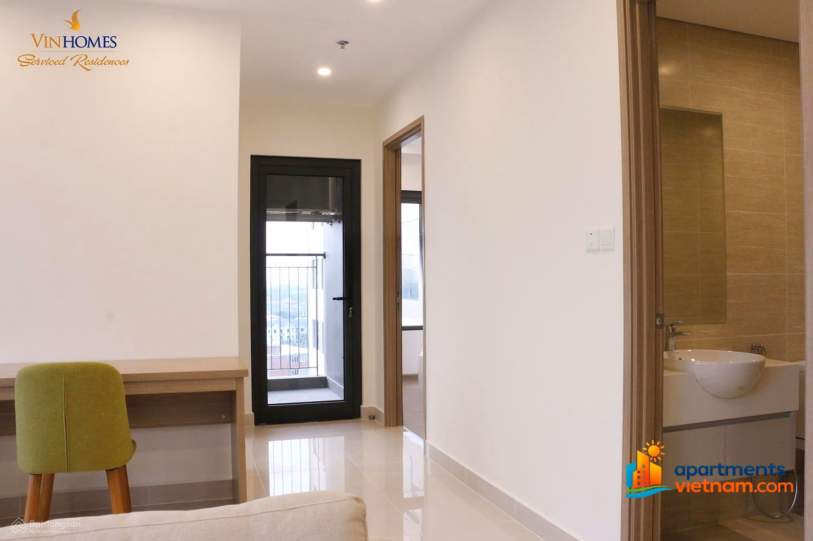 My house for rent is 1 bedroom + 1 S1 Smart City BC facing Northwest, fully furnished, 8 million/month