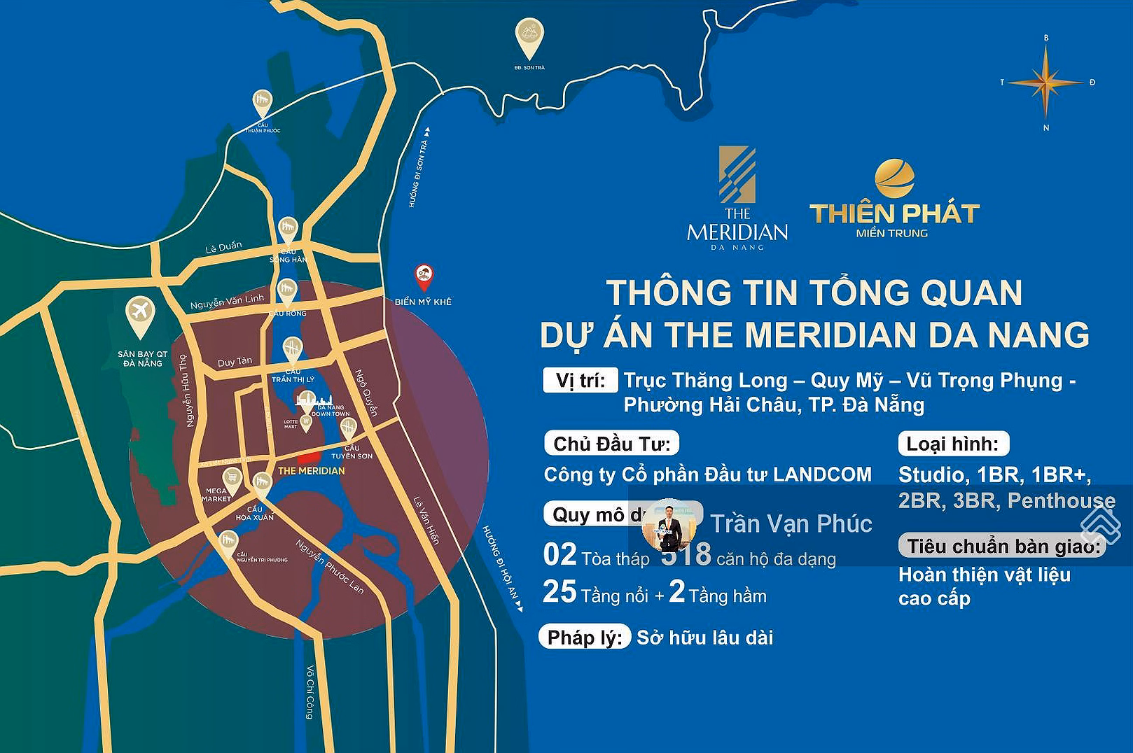 Investor Price - The Meridian Da Nang luxury apartment at Tien Son bridge, downtown Han river, worth buying in real life